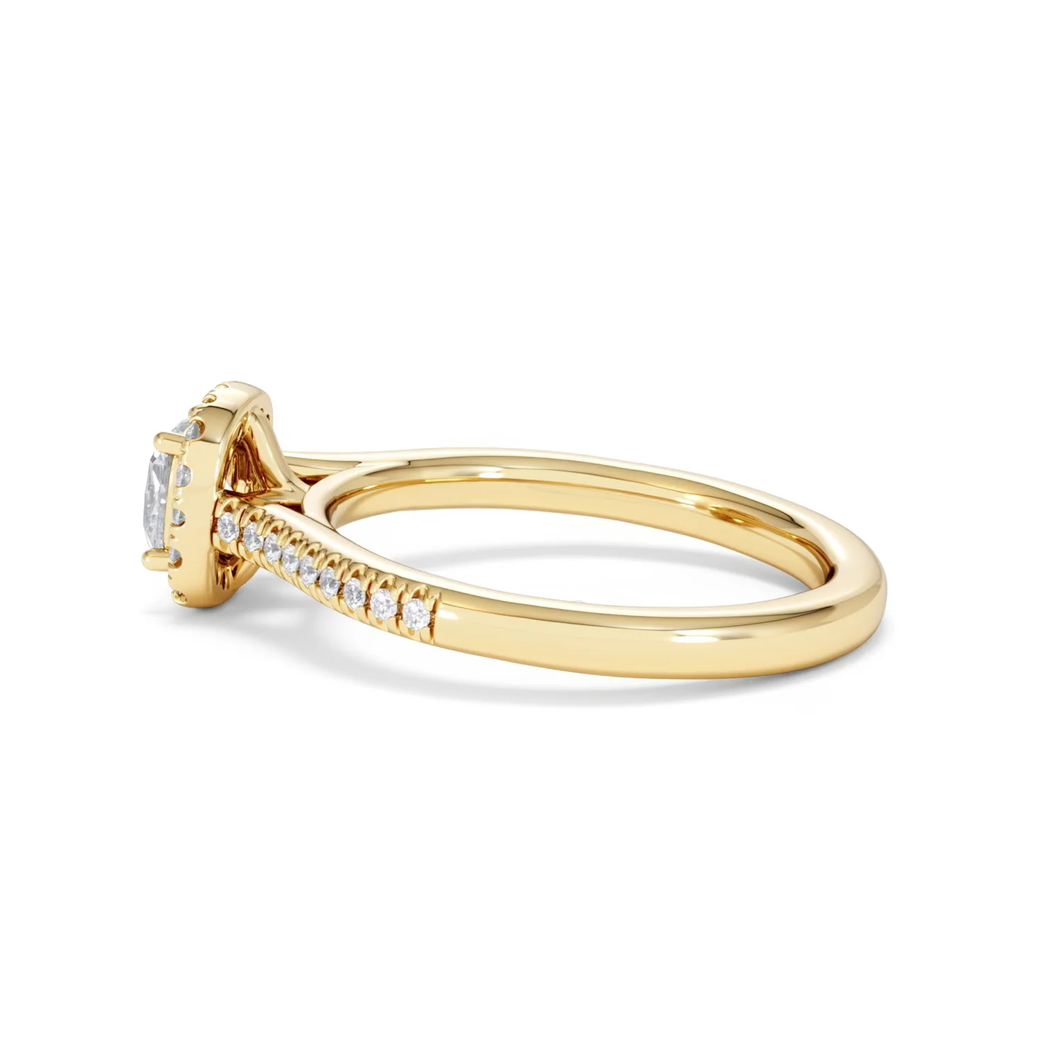 Lumia Cushion Cut Lab Diamond Halo Ring 0.70ct F/VS in 9K Gold - Image 67