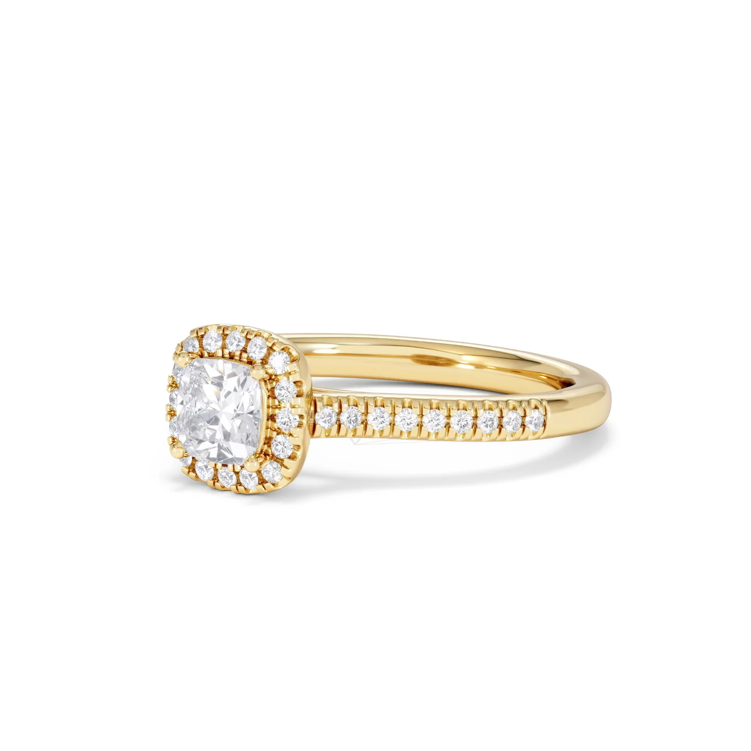 Lumia Cushion Cut Lab Diamond Halo Ring 0.70ct F/VS in 9K Gold - Image 82