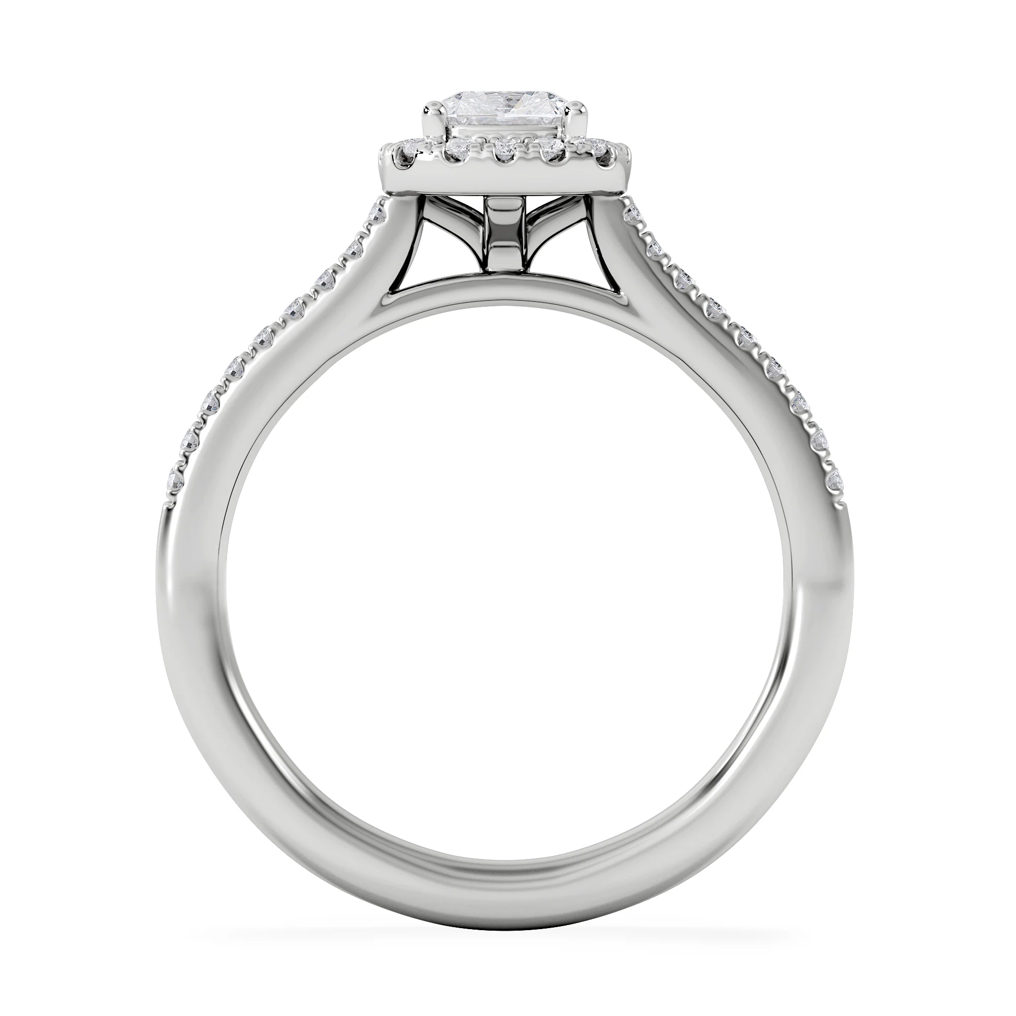 Lumia Cushion Cut Lab Diamond Halo Ring 0.70ct F/VS in 9K White Gold - Image 3