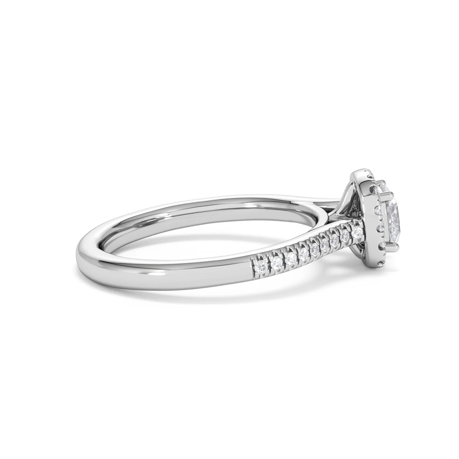 Lumia Cushion Cut Lab Diamond Halo Ring 0.70ct F/VS in 9K White Gold - Image 31