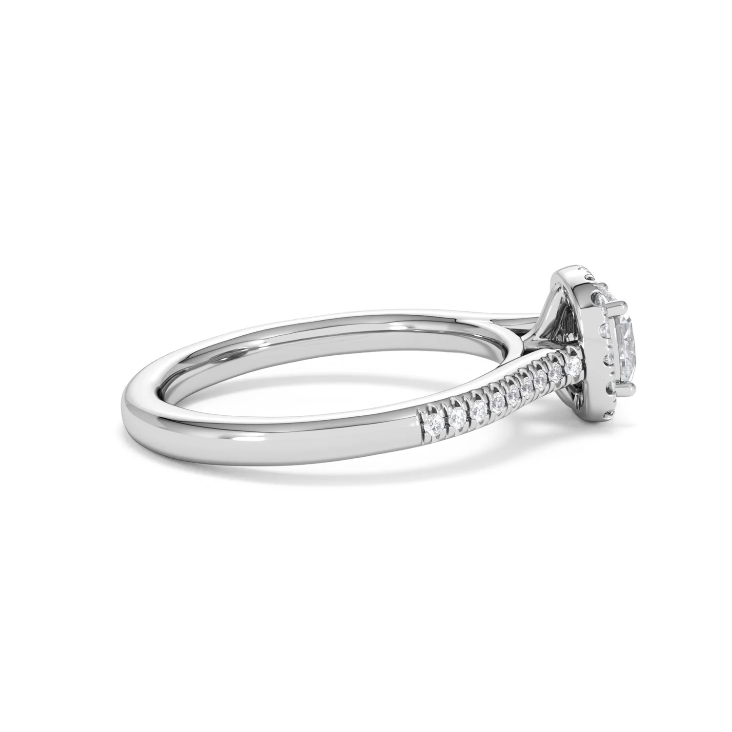 Lumia Cushion Cut Lab Diamond Halo Ring 0.70ct F/VS in 9K White Gold - Image 32