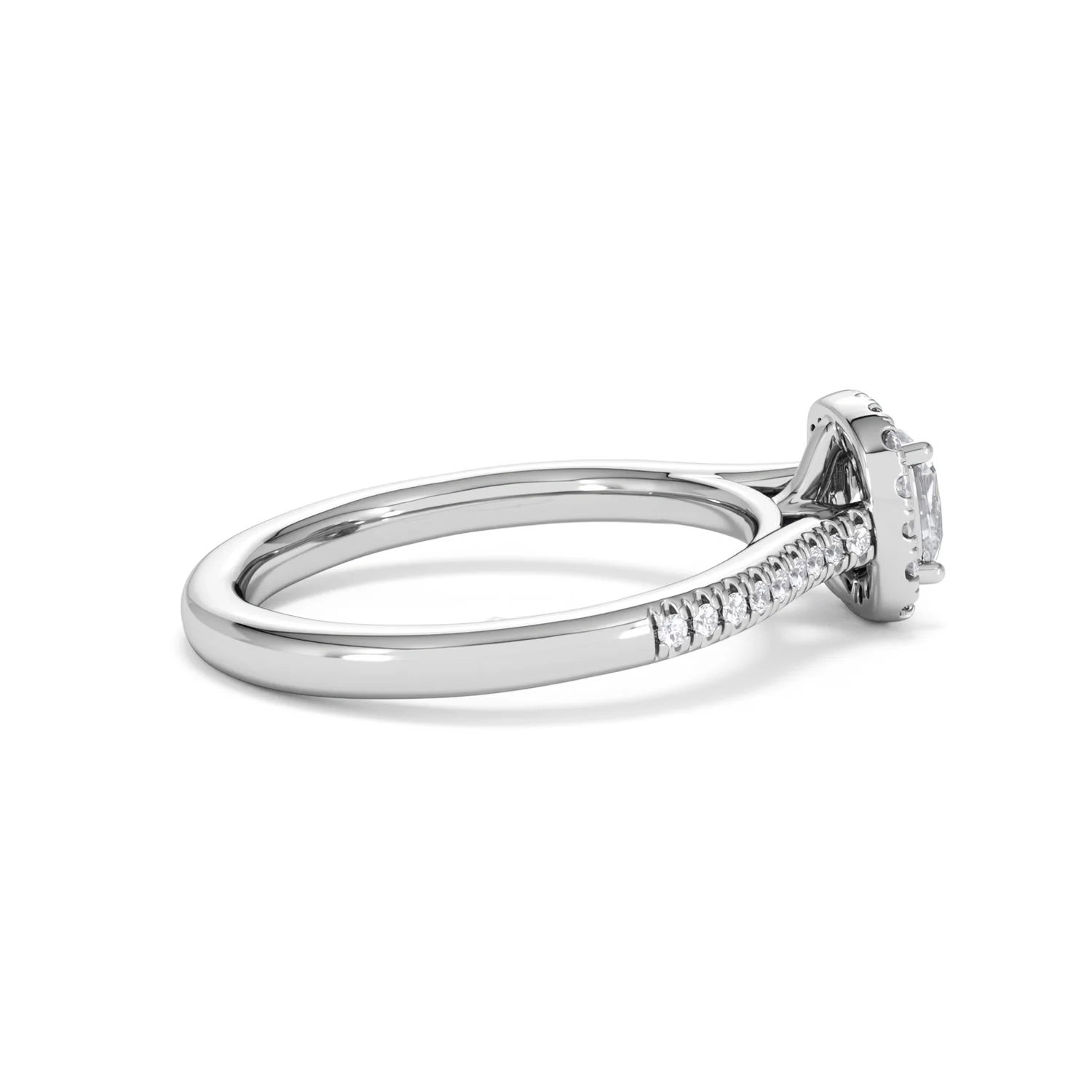 Lumia Cushion Cut Lab Diamond Halo Ring 0.70ct F/VS in 9K White Gold - Image 33