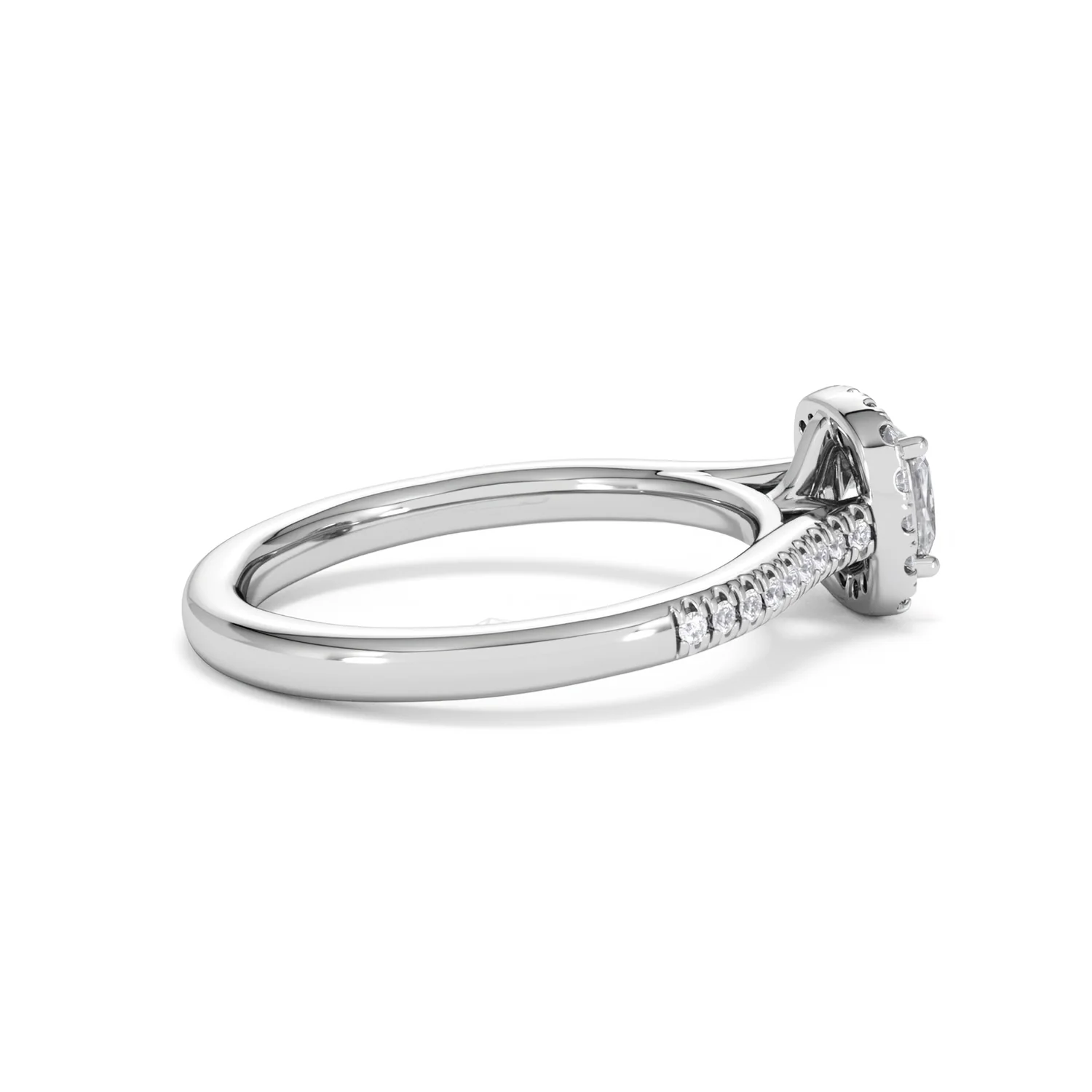 Lumia Cushion Cut Lab Diamond Halo Ring 0.70ct F/VS in 9K White Gold - Image 34