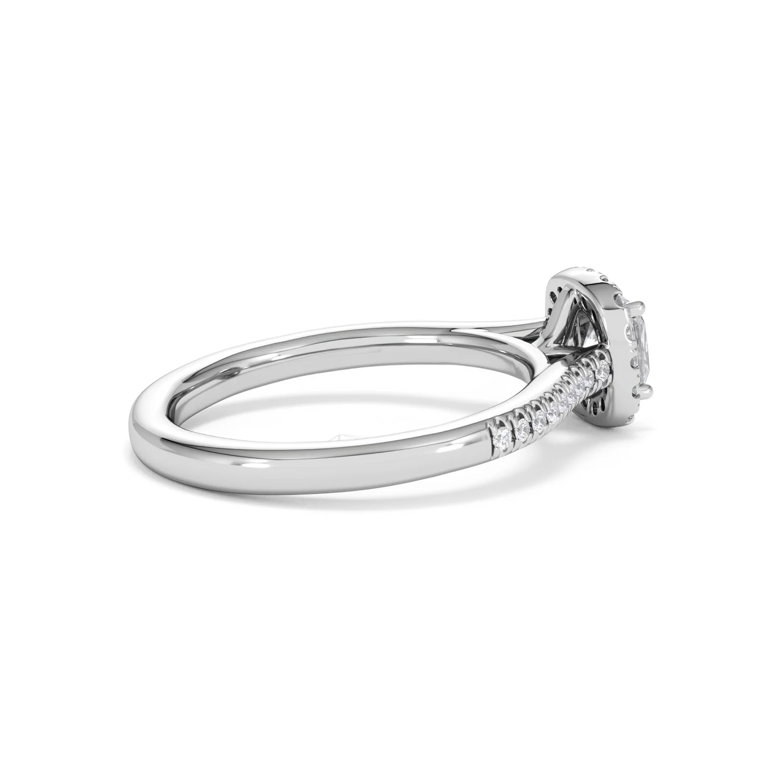 Lumia Cushion Cut Lab Diamond Halo Ring 0.70ct F/VS in 9K White Gold - Image 35