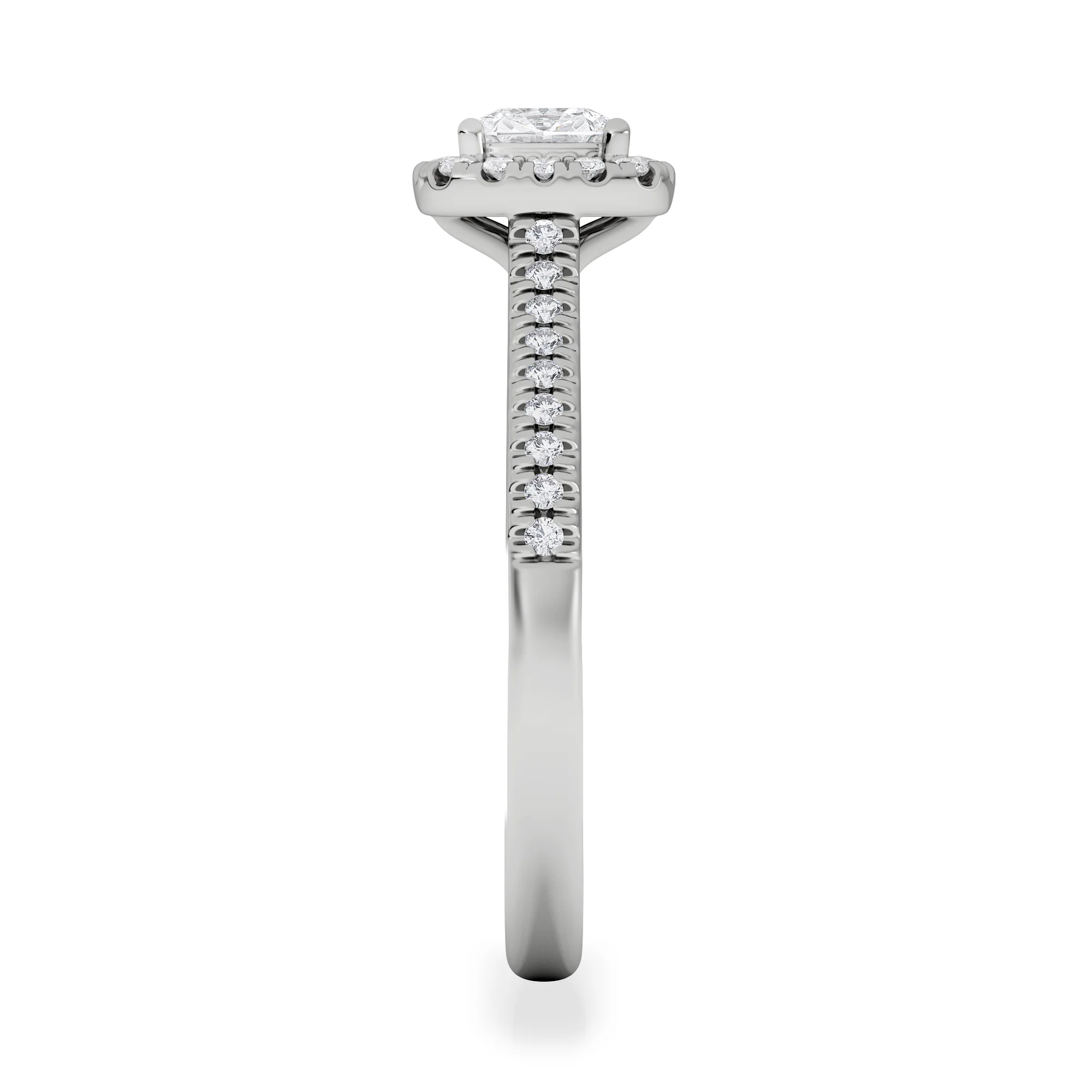 Lumia Cushion Cut Lab Diamond Halo Ring 0.70ct F/VS in 9K White Gold - Image 5