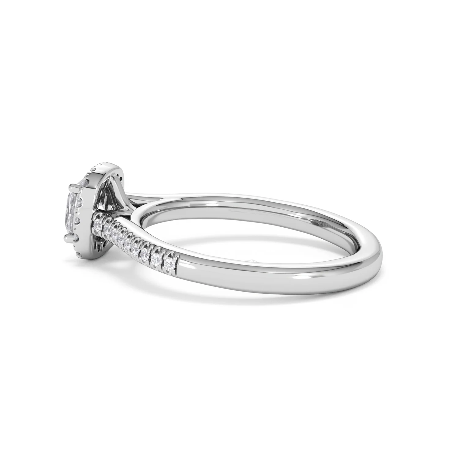 Lumia Cushion Cut Lab Diamond Halo Ring 0.70ct F/VS in 9K White Gold - Image 66
