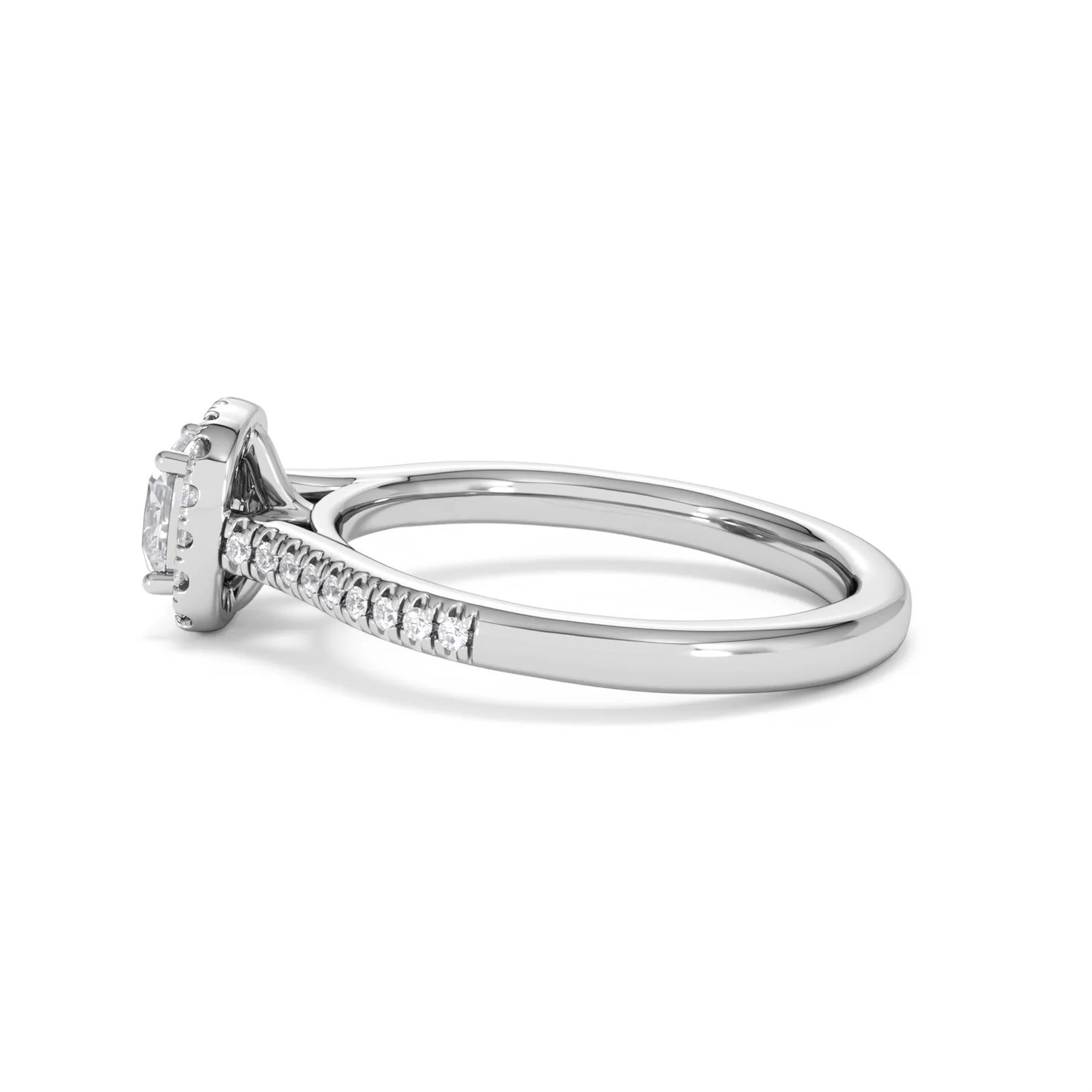 Lumia Cushion Cut Lab Diamond Halo Ring 0.70ct F/VS in 9K White Gold - Image 68