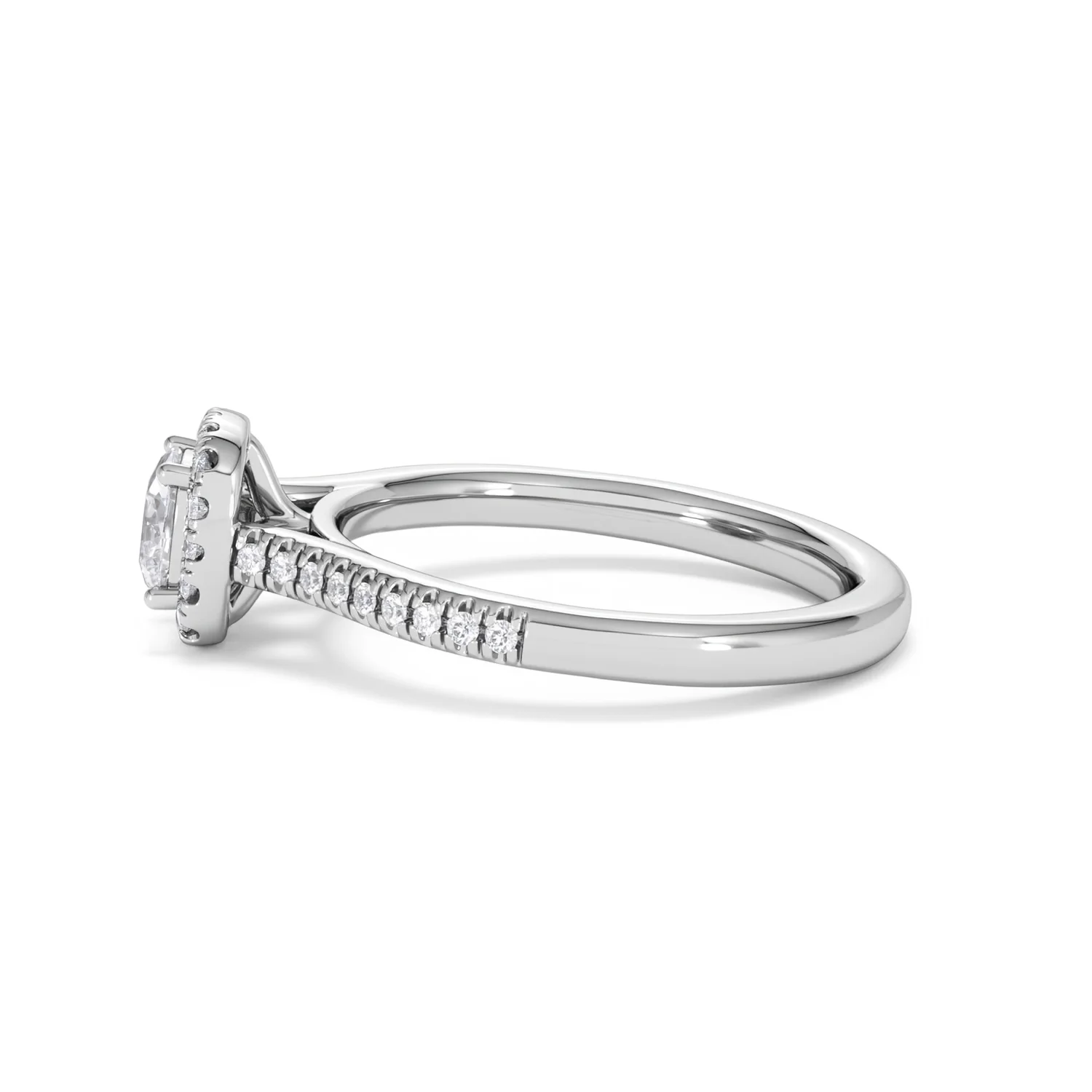 Lumia Cushion Cut Lab Diamond Halo Ring 0.70ct F/VS in 9K White Gold - Image 70