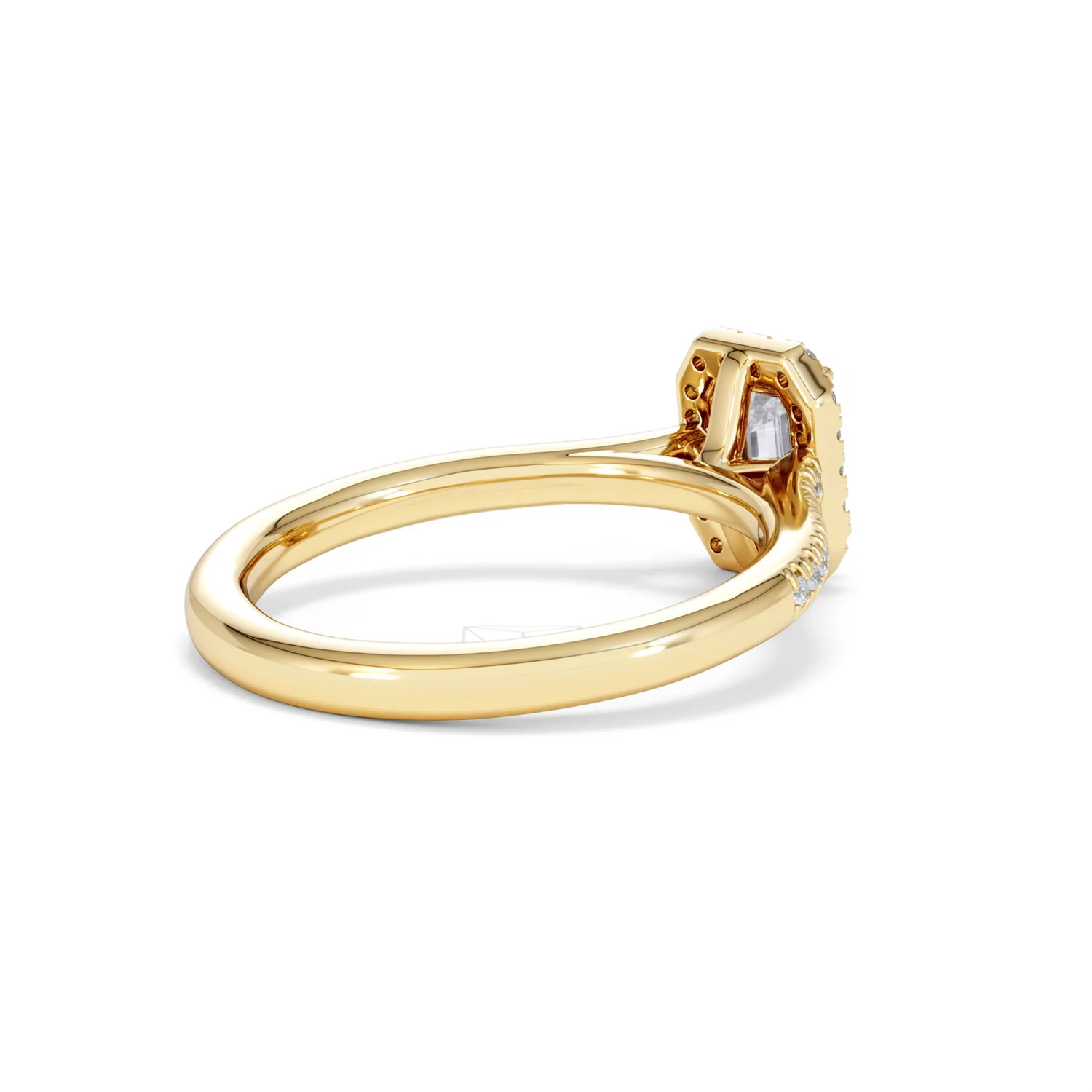 Lumia Cut Emerald Cut Lab Diamond Halo Ring 0.70ct F/VS in 9K Gold - Image 39