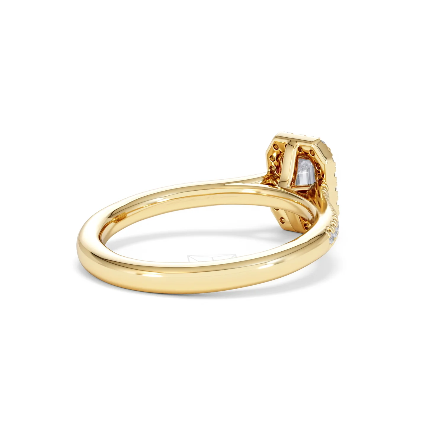Lumia Cut Emerald Cut Lab Diamond Halo Ring 0.70ct F/VS in 9K Gold - Image 40