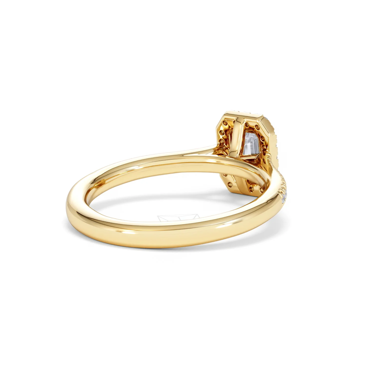 Lumia Cut Emerald Cut Lab Diamond Halo Ring 0.70ct F/VS in 9K Gold - Image 41