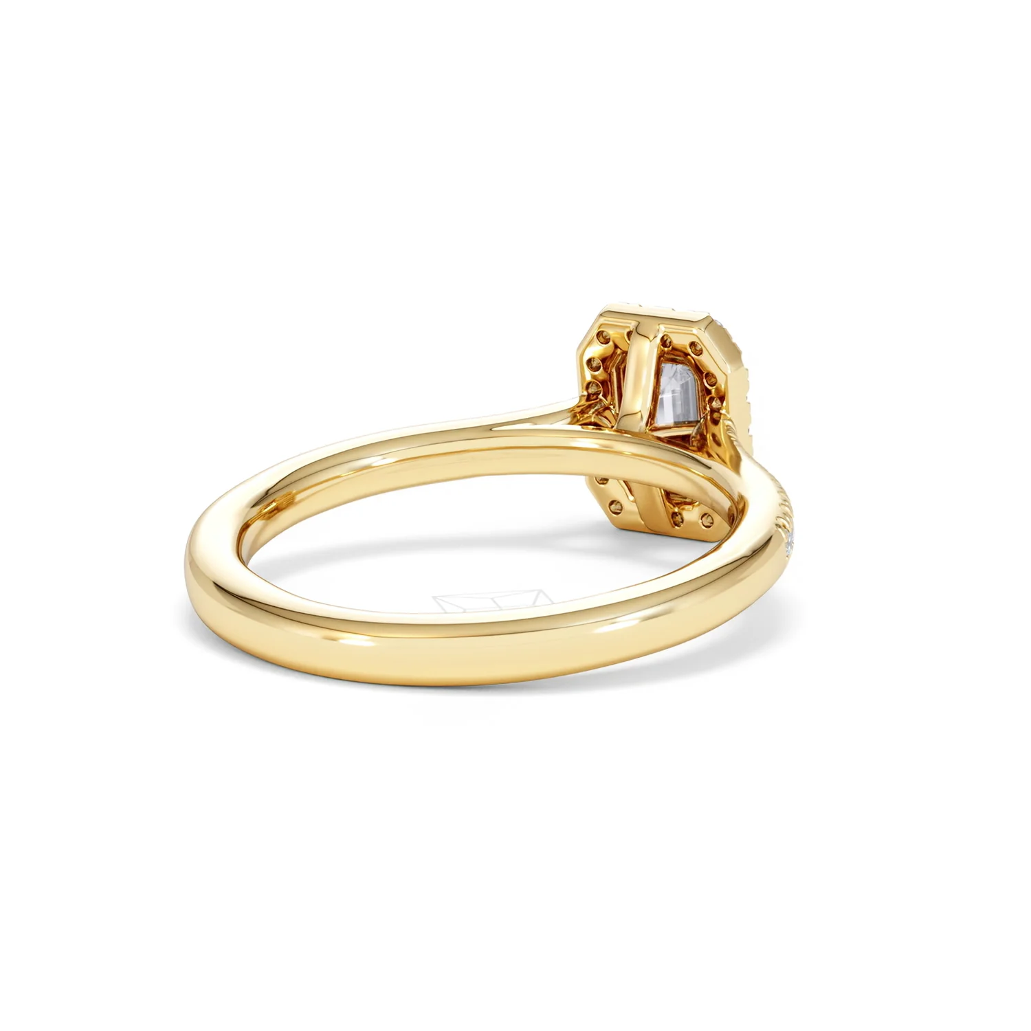Lumia Cut Emerald Cut Lab Diamond Halo Ring 0.70ct F/VS in 9K Gold - Image 42