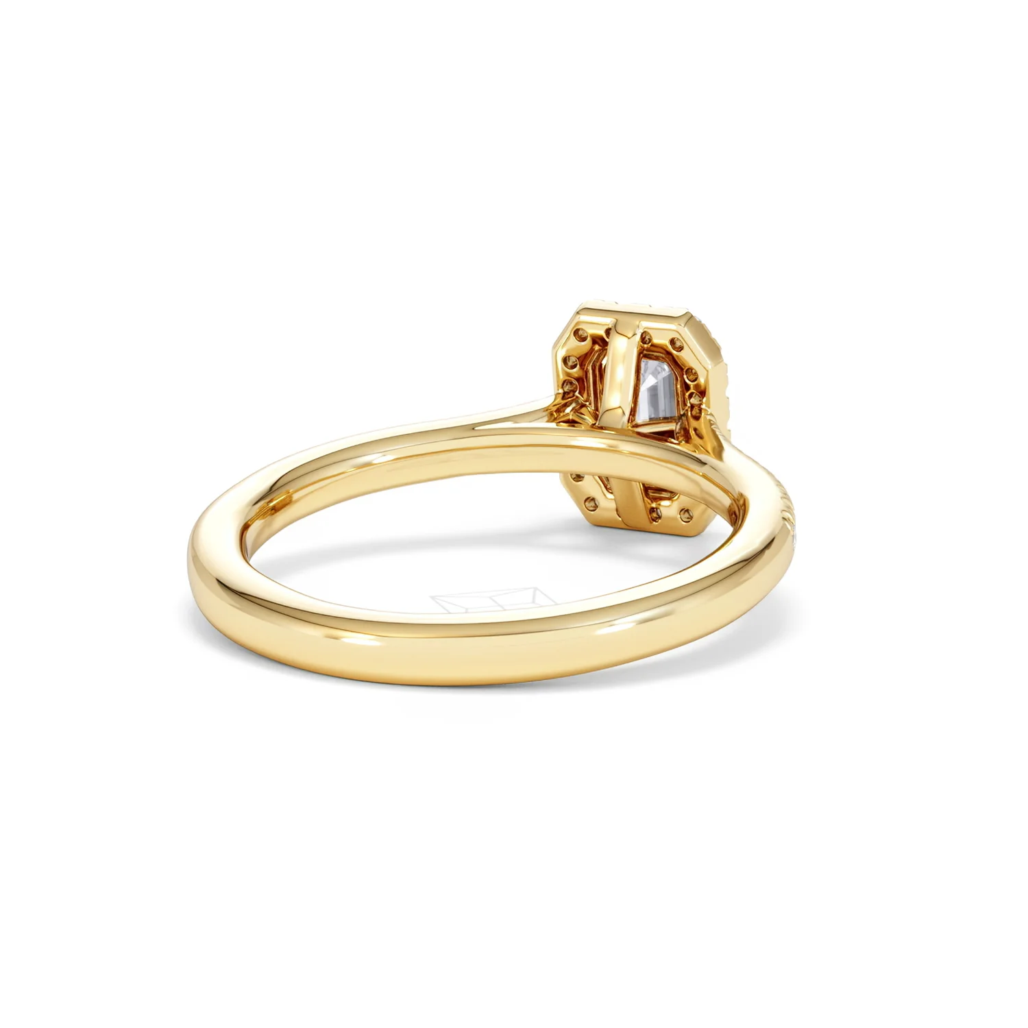 Lumia Cut Emerald Cut Lab Diamond Halo Ring 0.70ct F/VS in 9K Gold - Image 43