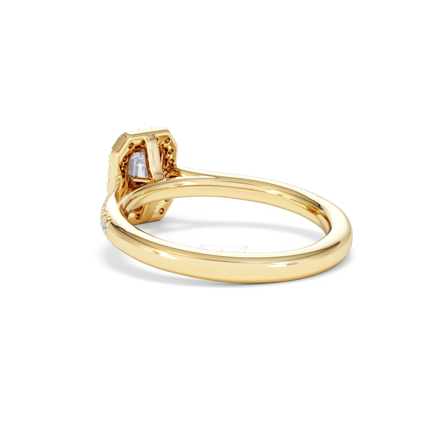 Lumia Cut Emerald Cut Lab Diamond Halo Ring 0.70ct F/VS in 9K Gold - Image 57