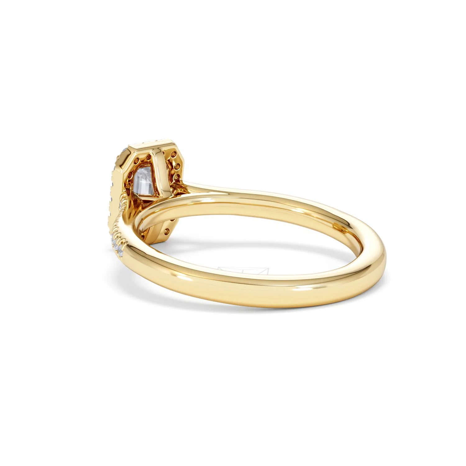 Lumia Cut Emerald Cut Lab Diamond Halo Ring 0.70ct F/VS in 9K Gold - Image 58