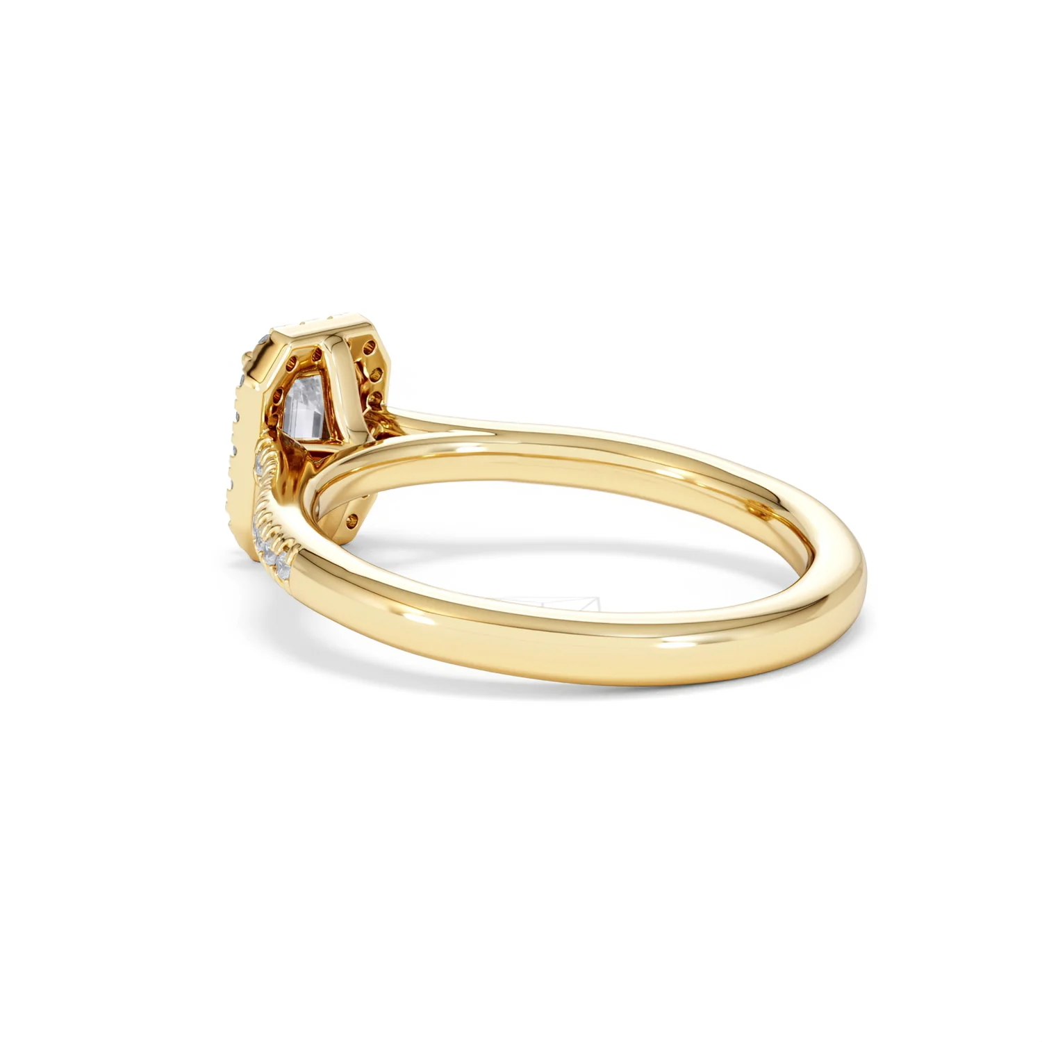 Lumia Cut Emerald Cut Lab Diamond Halo Ring 0.70ct F/VS in 9K Gold - Image 59