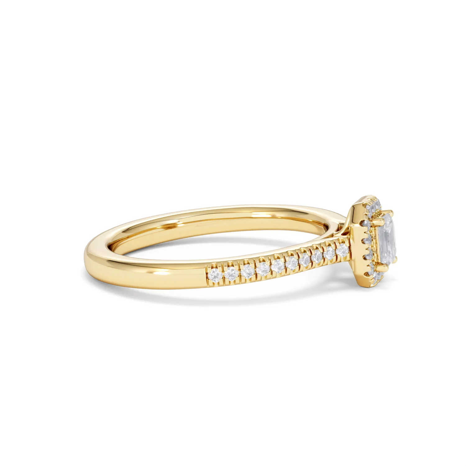 Lumia Emerald Cut Lab Diamond Halo Ring 0.33ct F/VS in 18K Gold Vermeil - Image 26