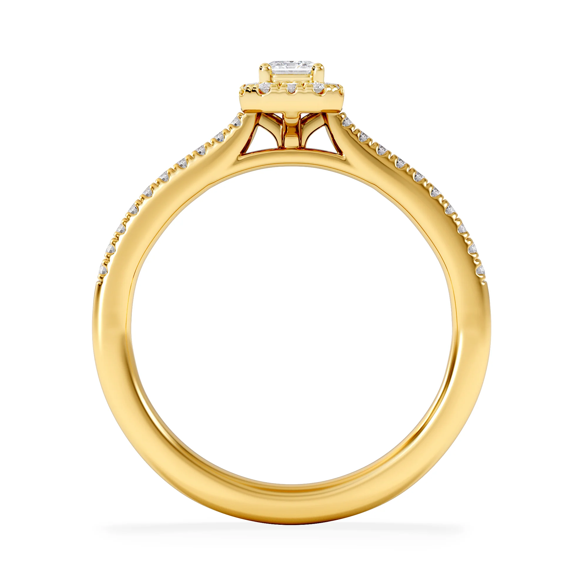 Lumia Emerald Cut Lab Diamond Halo Ring 0.33ct F/VS in 18K Gold Vermeil - Image 3
