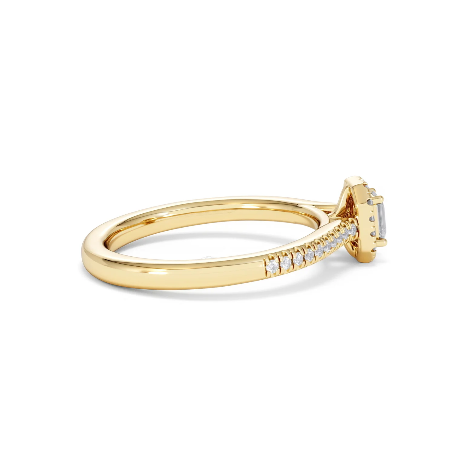 Lumia Emerald Cut Lab Diamond Halo Ring 0.33ct F/VS in 18K Gold Vermeil - Image 32