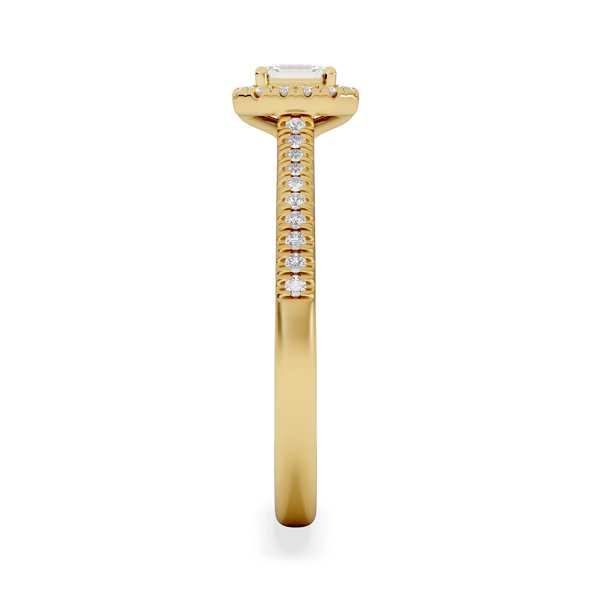 Lumia Emerald Cut Lab Diamond Halo Ring 0.33ct F/VS in 18K Gold Vermeil - Image 5