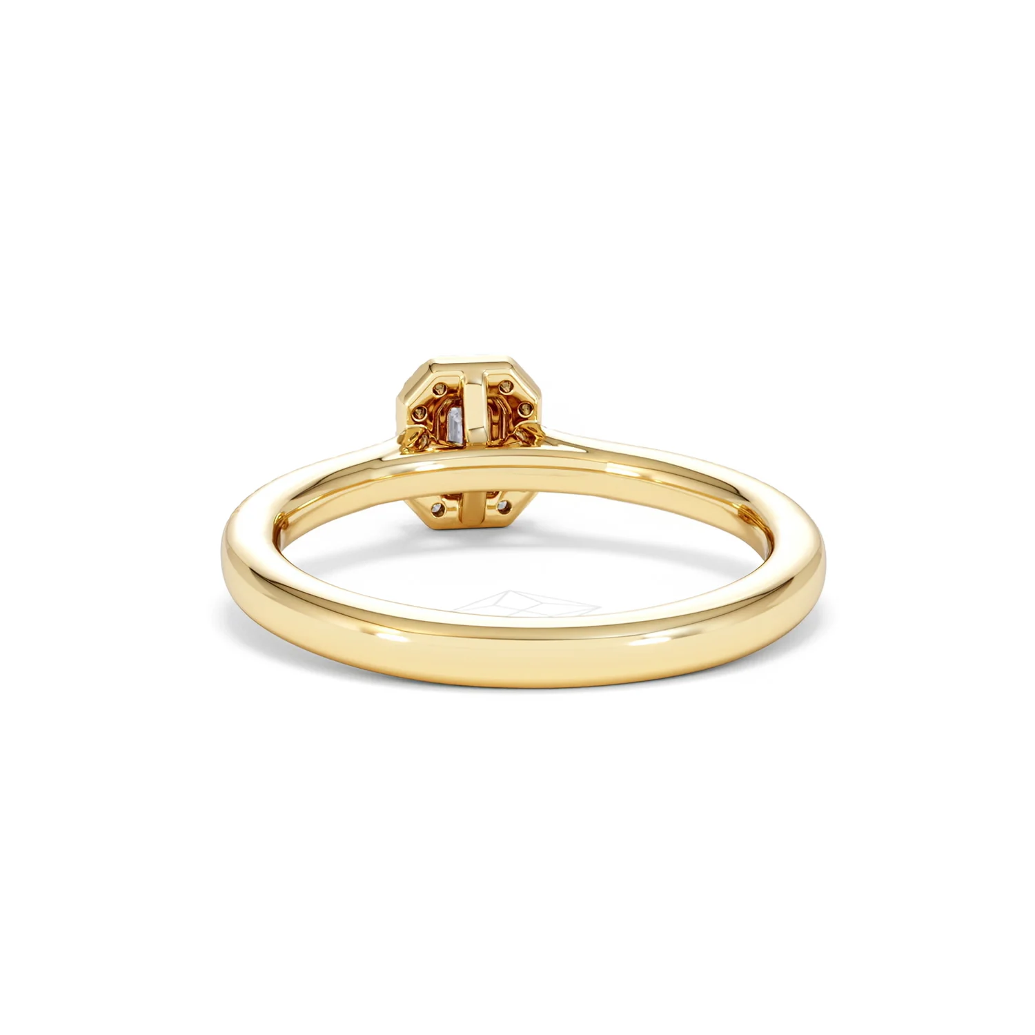 Lumia Emerald Cut Lab Diamond Halo Ring 0.33ct F/VS in 18K Gold Vermeil - Image 52