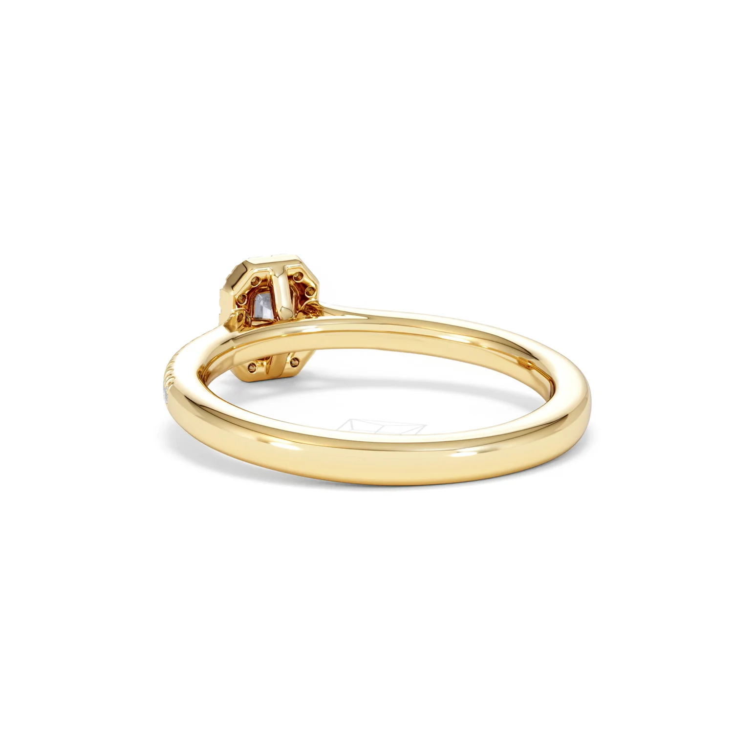 Lumia Emerald Cut Lab Diamond Halo Ring 0.33ct F/VS in 18K Gold Vermeil - Image 56