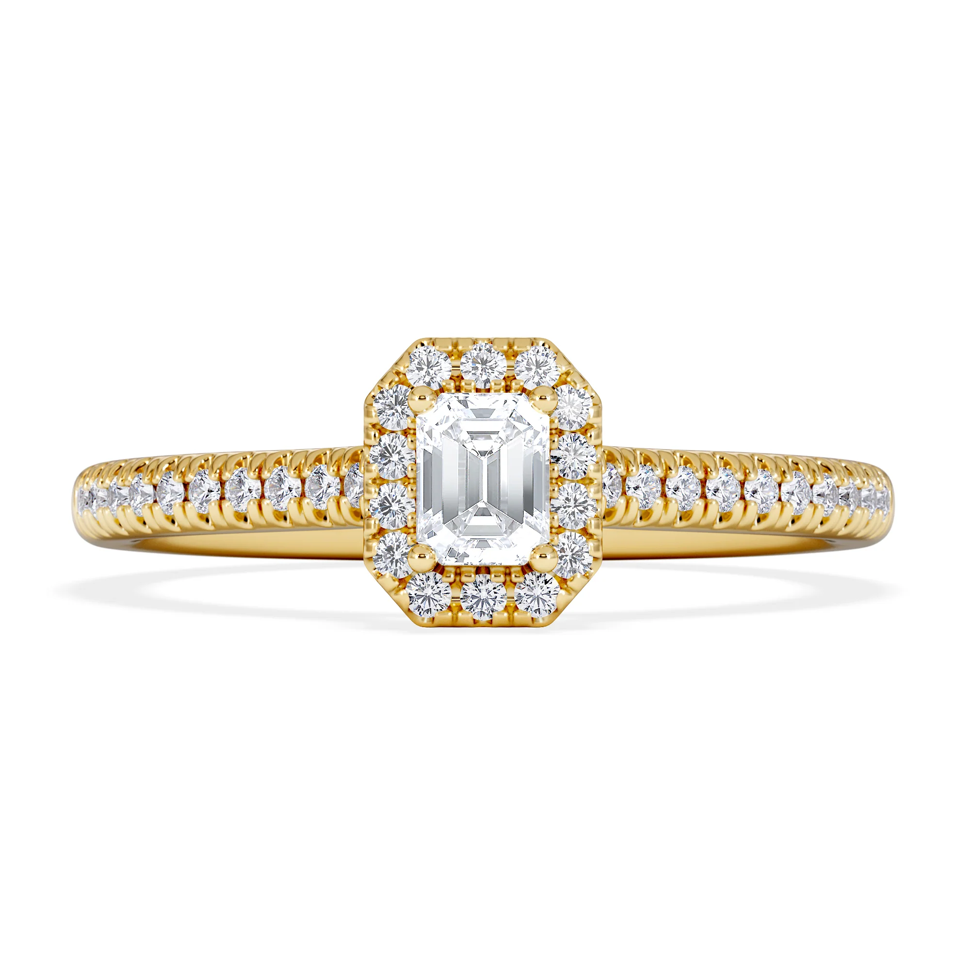 Lumia Emerald Cut Lab Diamond Halo Ring 0.33ct F/VS in 18K Gold Vermeil - Image 6