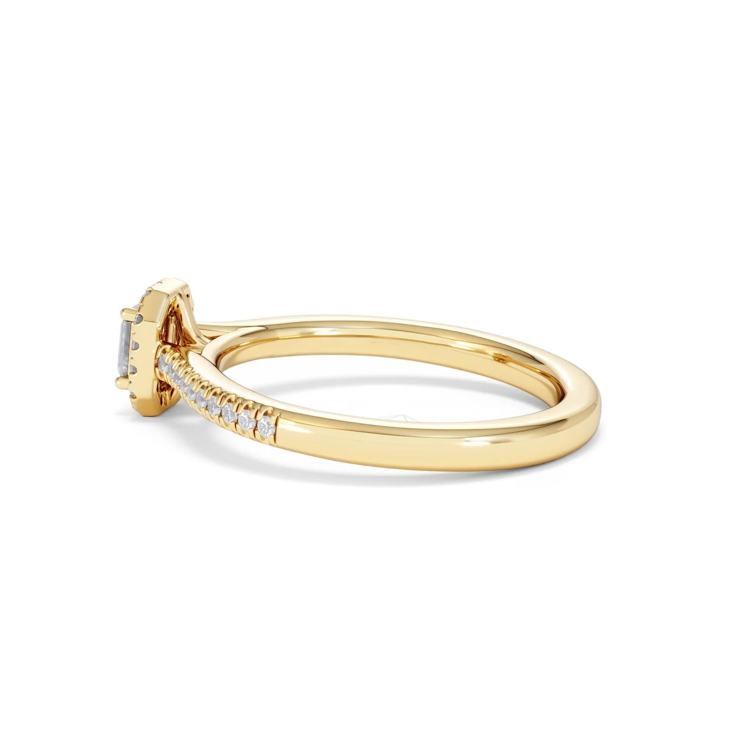 Lumia Emerald Cut Lab Diamond Halo Ring 0.33ct F/VS in 18K Gold Vermeil - Image 66