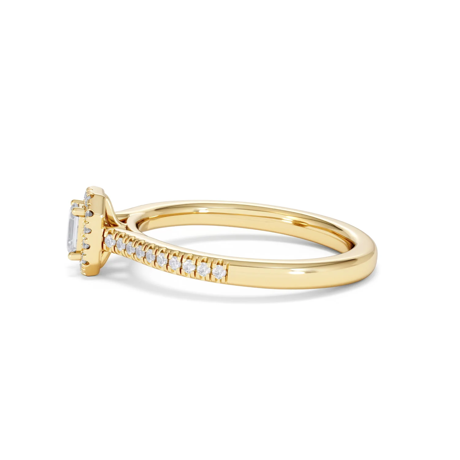 Lumia Emerald Cut Lab Diamond Halo Ring 0.33ct F/VS in 18K Gold Vermeil - Image 71