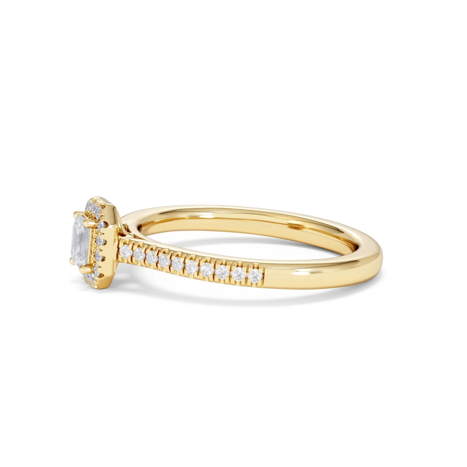 Lumia Emerald Cut Lab Diamond Halo Ring 0.33ct F/VS in 18K Gold Vermeil - Image 74