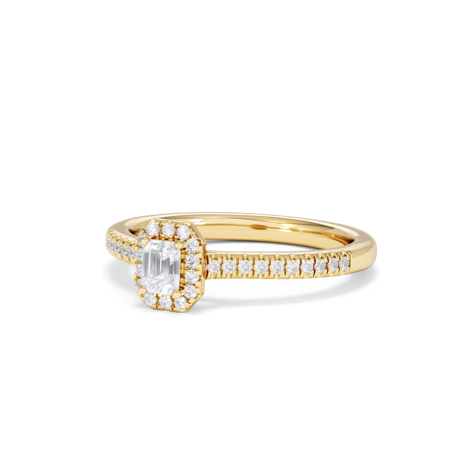 Lumia Emerald Cut Lab Diamond Halo Ring 0.33ct F/VS in 18K Gold Vermeil - Image 84