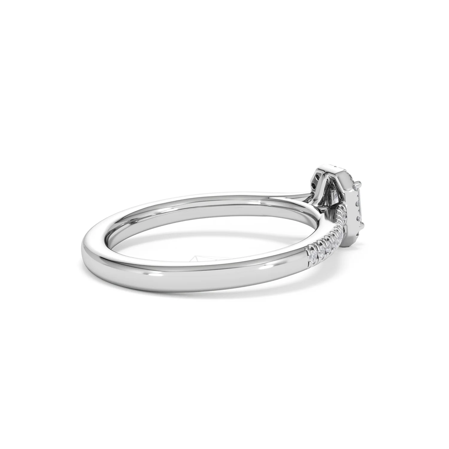 Lumia Emerald Cut Lab Diamond Halo Ring 0.33ct F/VS in 925 Silver - Image 37