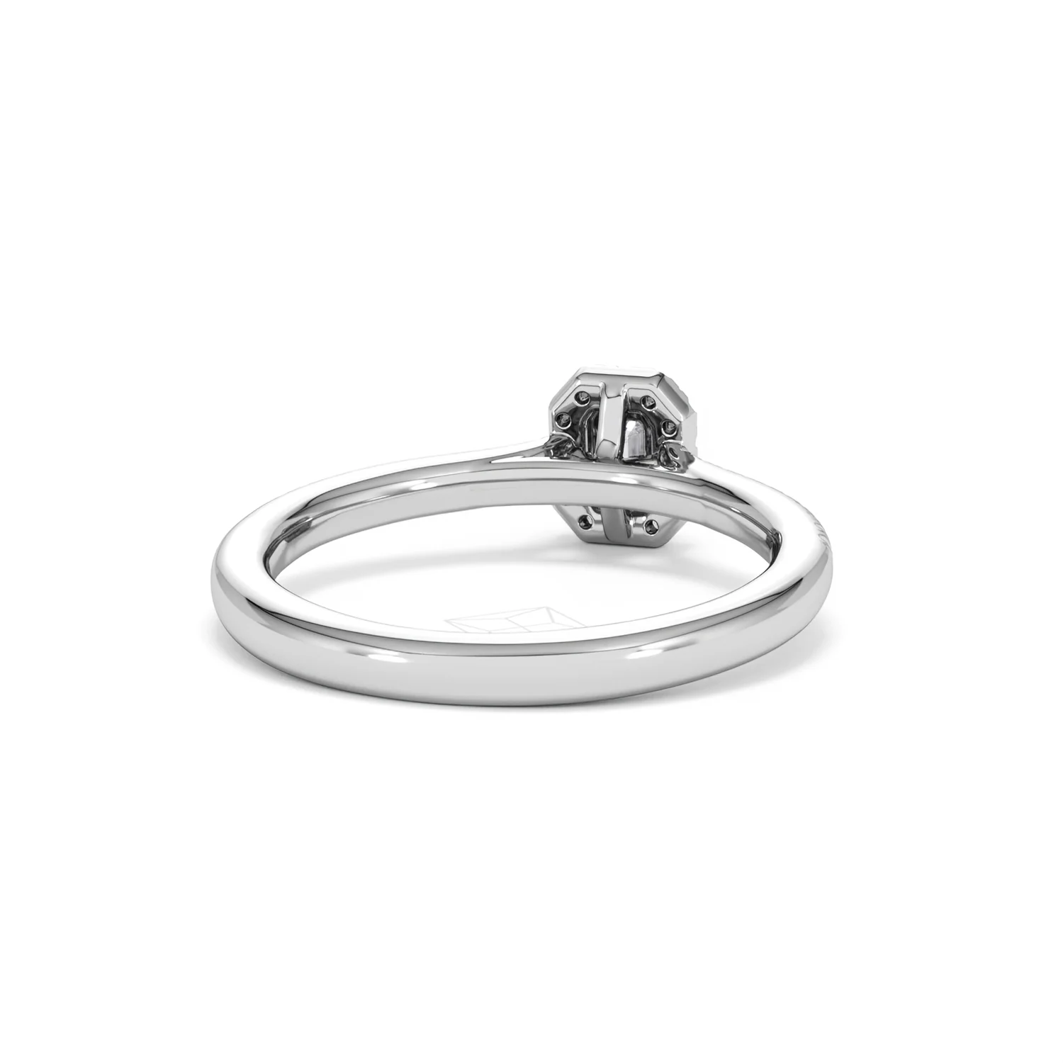 Lumia Emerald Cut Lab Diamond Halo Ring 0.33ct F/VS in 925 Silver - Image 46