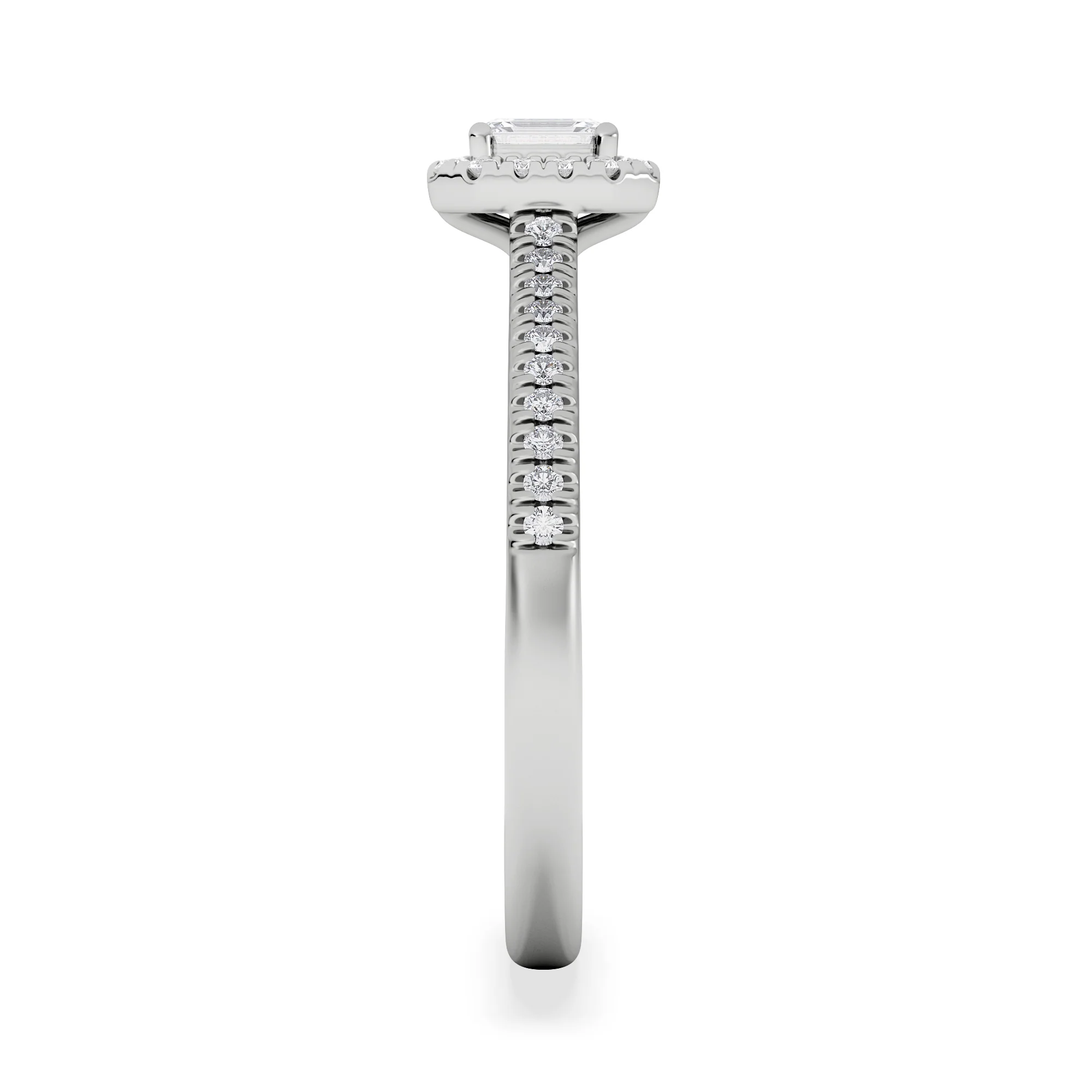 Lumia Emerald Cut Lab Diamond Halo Ring 0.33ct F/VS in 925 Silver - Image 5