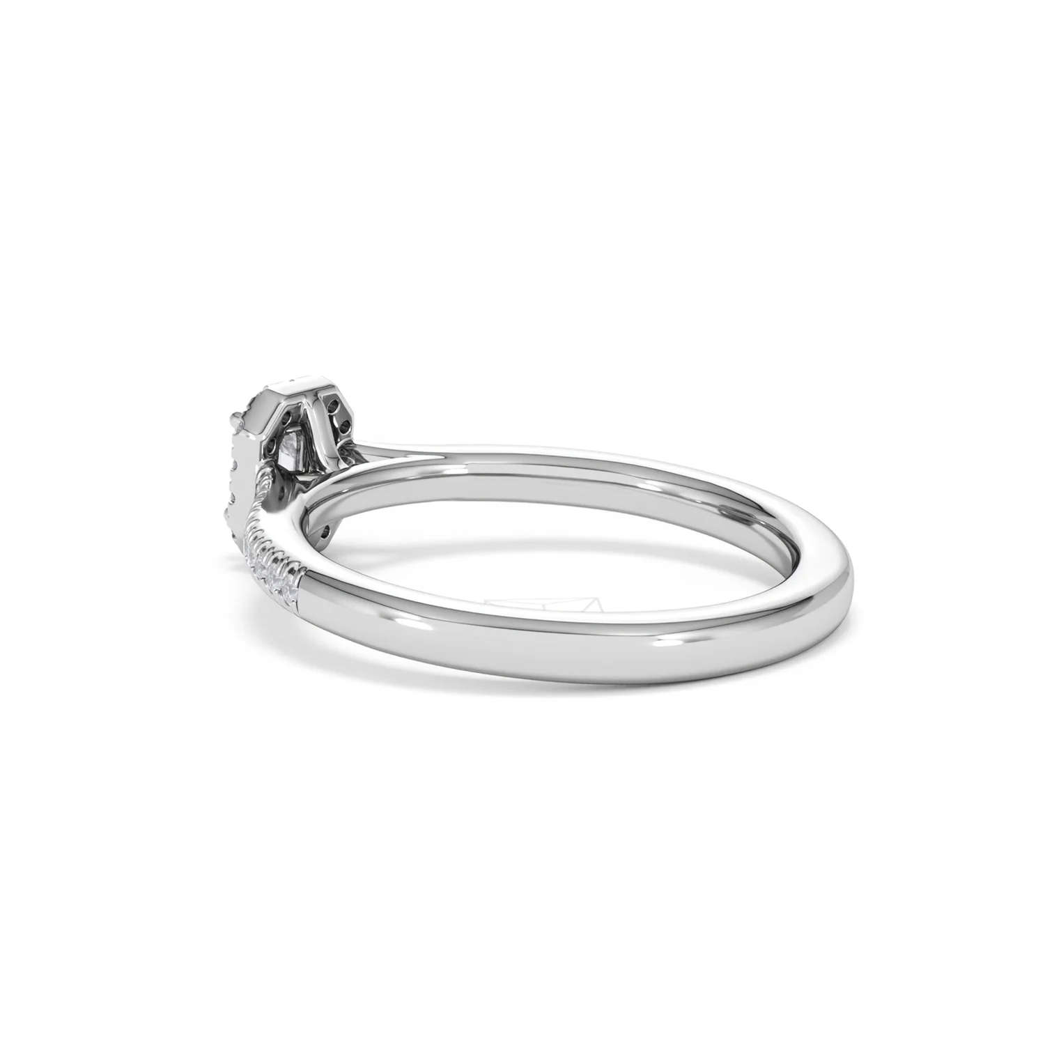 Lumia Emerald Cut Lab Diamond Halo Ring 0.33ct F/VS in 925 Silver - Image 61