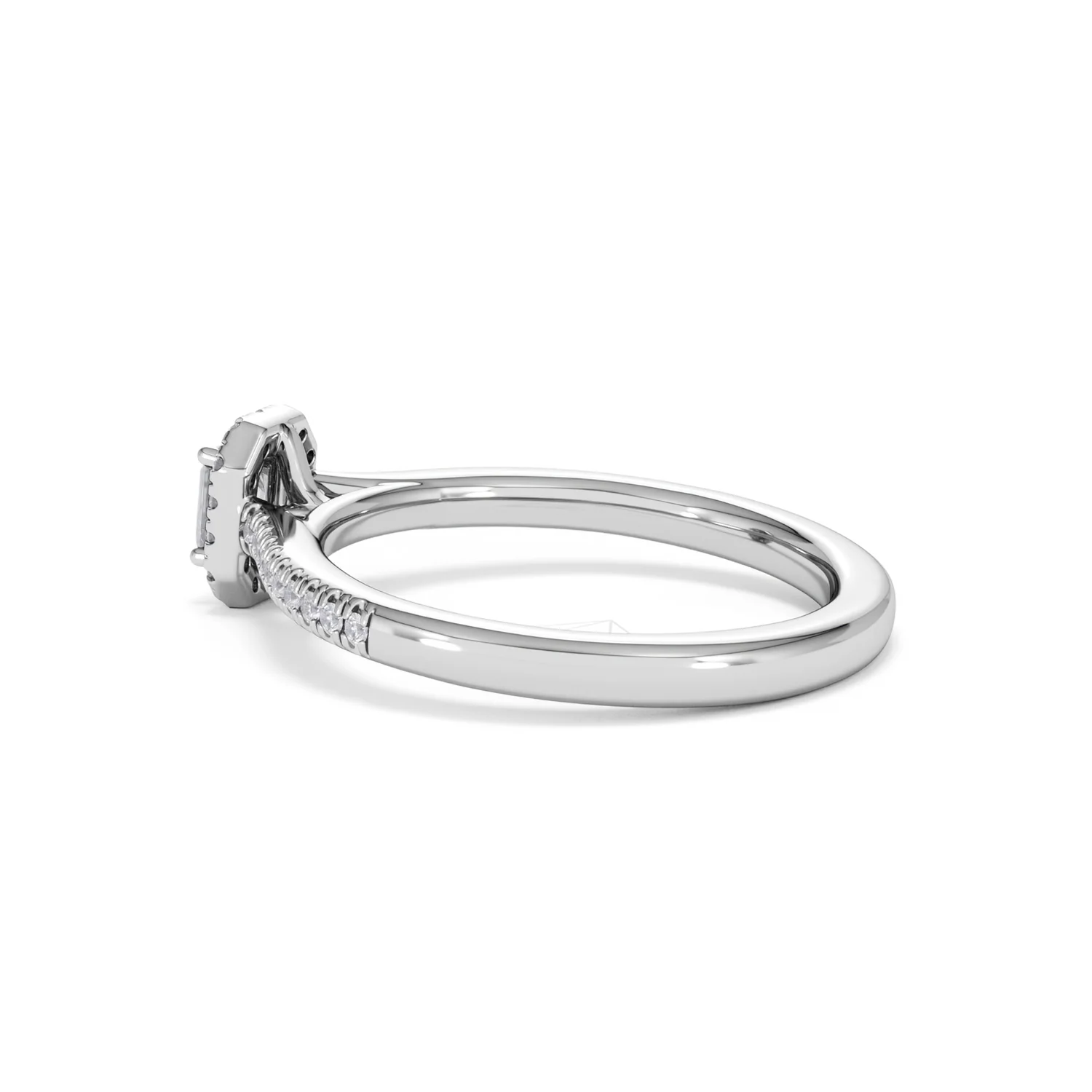 Lumia Emerald Cut Lab Diamond Halo Ring 0.33ct F/VS in 925 Silver - Image 64