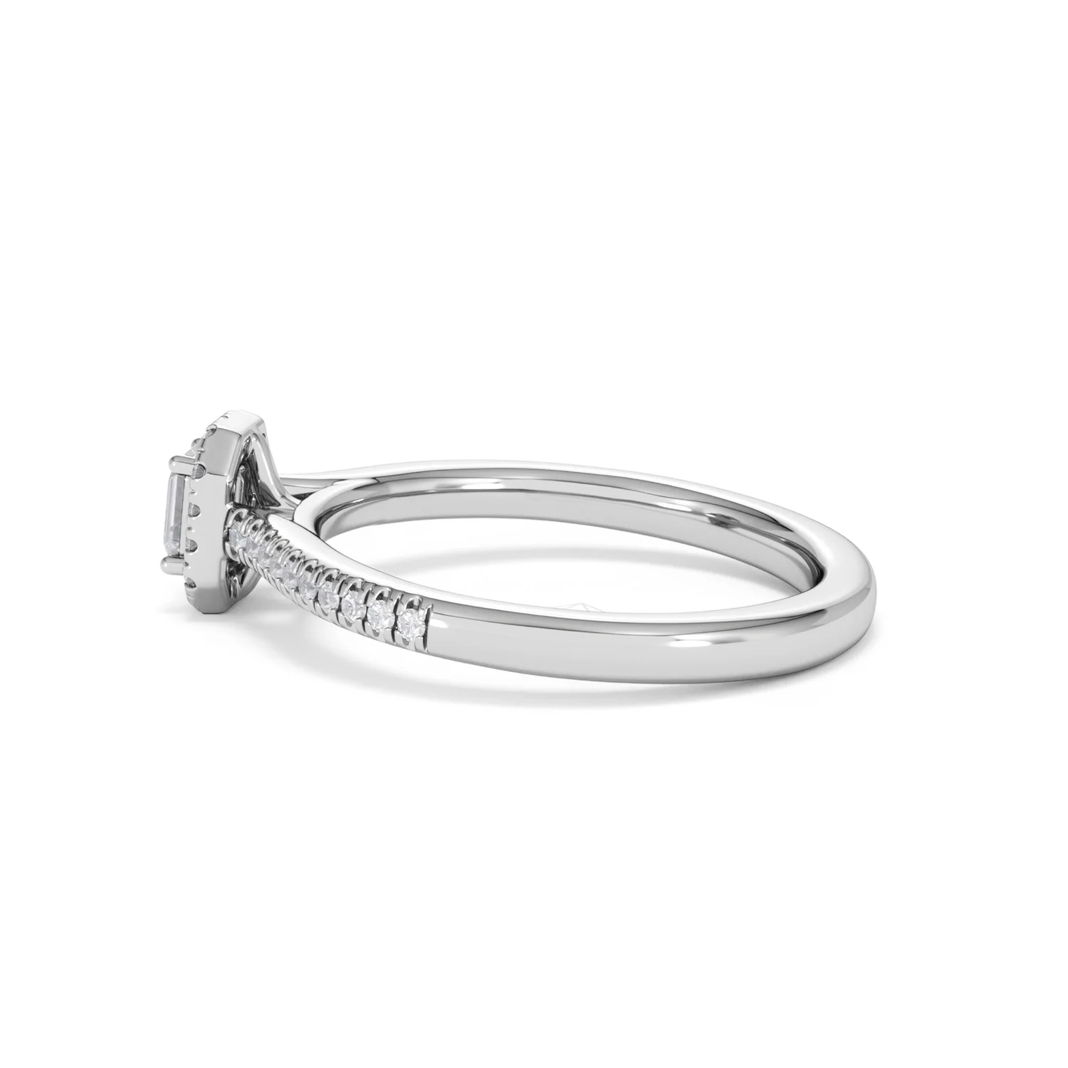 Lumia Emerald Cut Lab Diamond Halo Ring 0.33ct F/VS in 925 Silver - Image 67