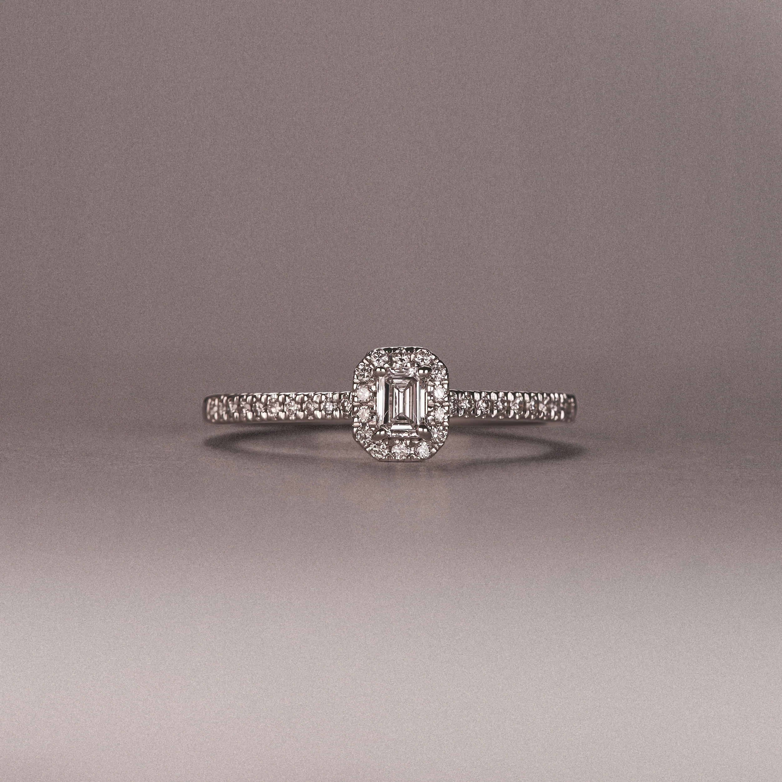 Lumia Emerald Cut Lab Diamond Halo Ring 0.33ct F/VS in 925 Silver - Image 8
