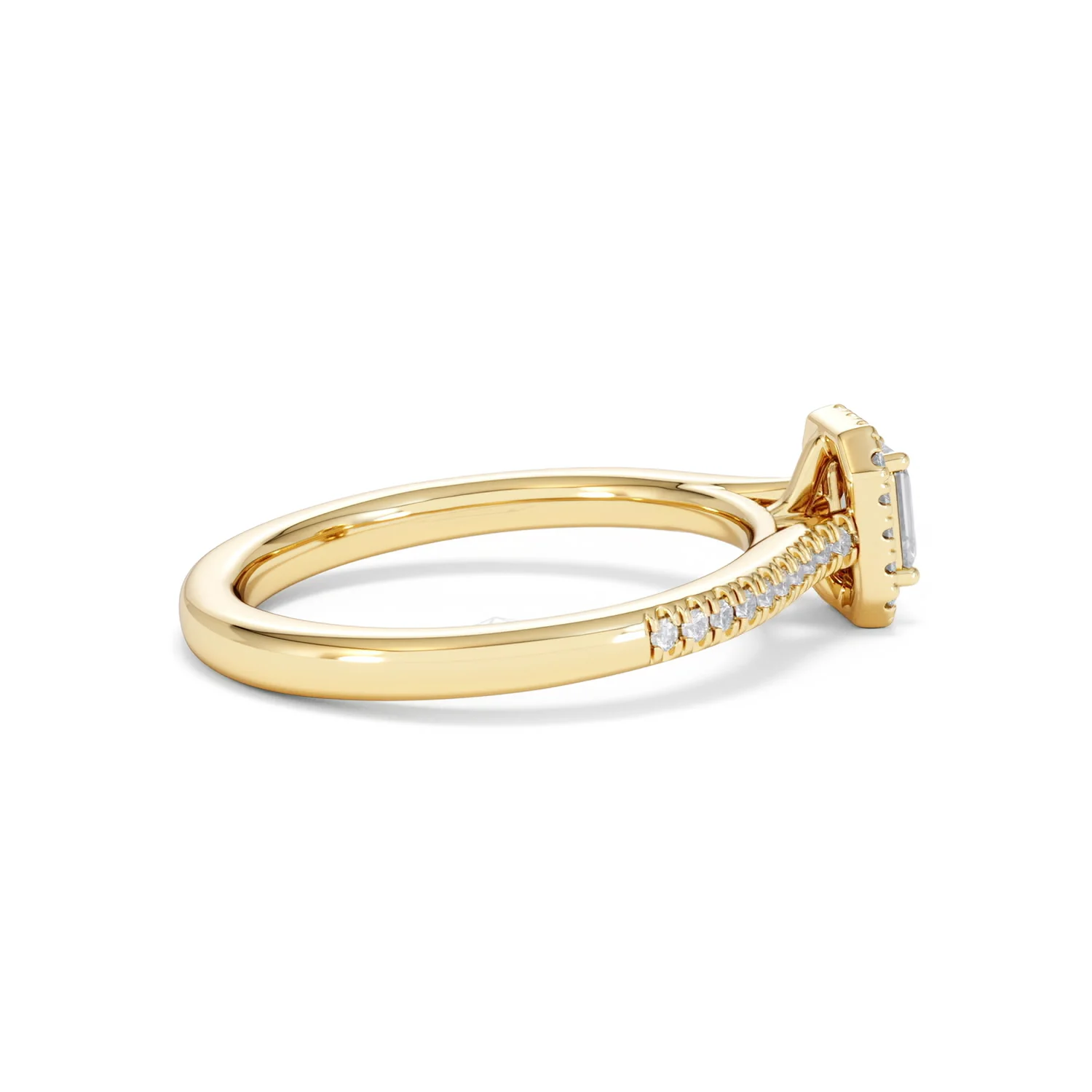 Lumia Emerald Cut Lab Diamond Halo Ring 0.50ct F/VS in 18K Gold Vermeil - Image 33