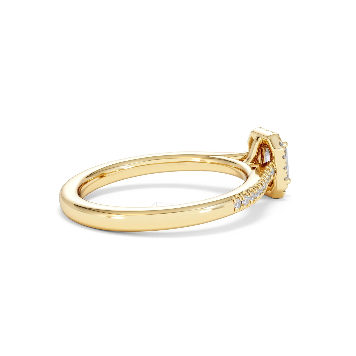 Lumia Emerald Cut Lab Diamond Halo Ring 0.50ct F/VS in 18K Gold Vermeil - Image 36