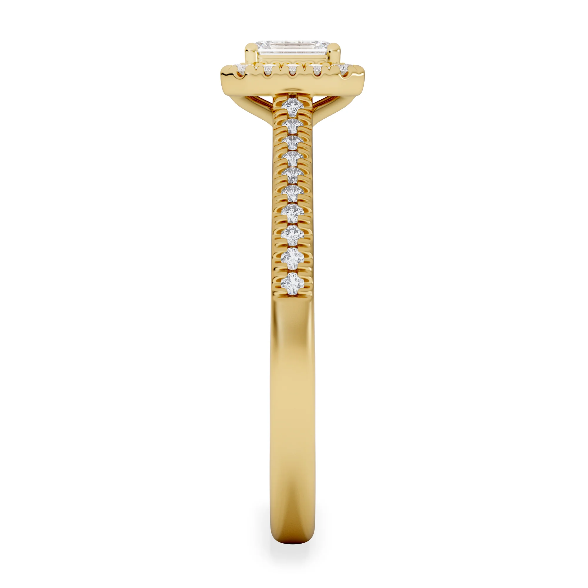 Lumia Emerald Cut Lab Diamond Halo Ring 0.50ct F/VS in 18K Gold Vermeil - Image 5