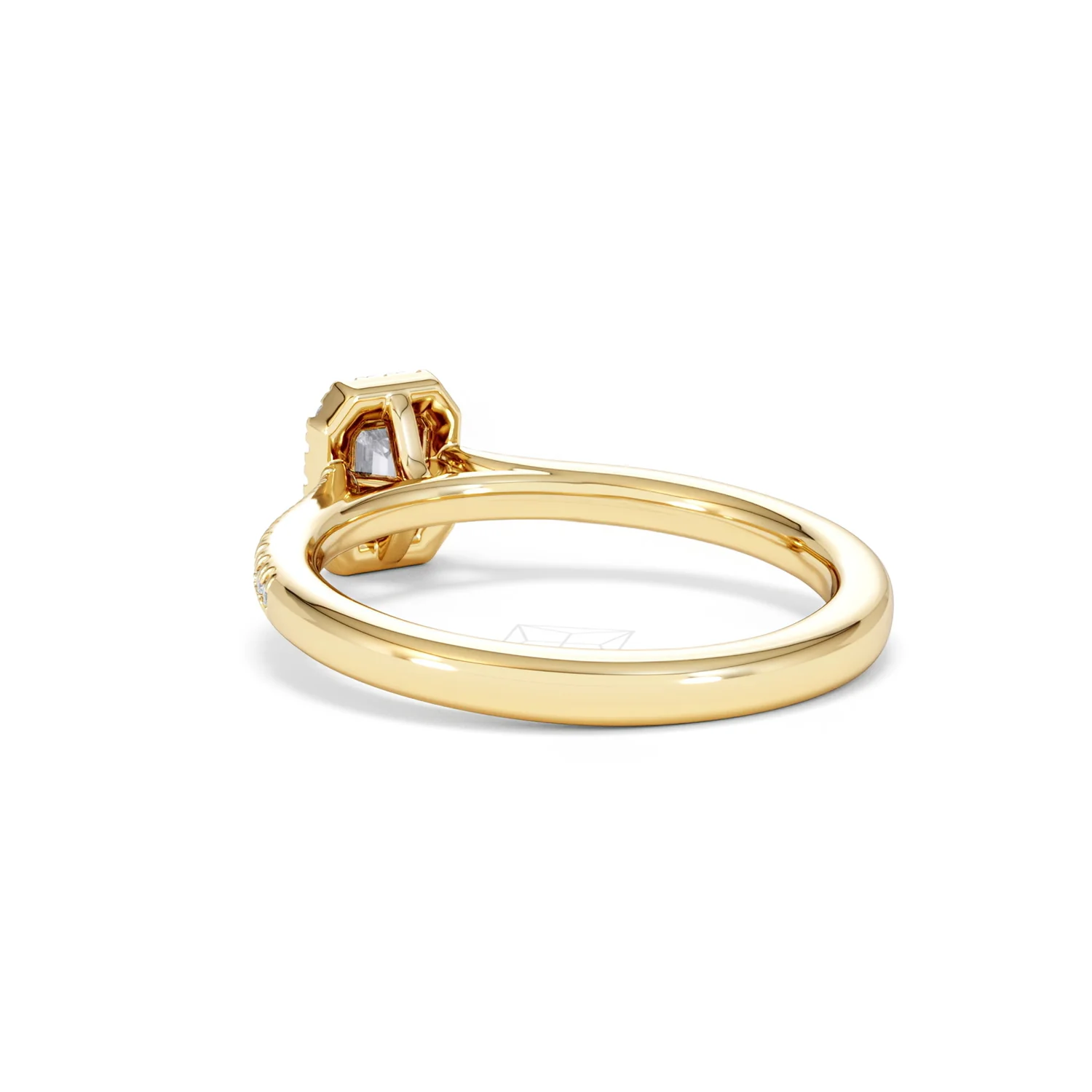Lumia Emerald Cut Lab Diamond Halo Ring 0.50ct F/VS in 18K Gold Vermeil - Image 57