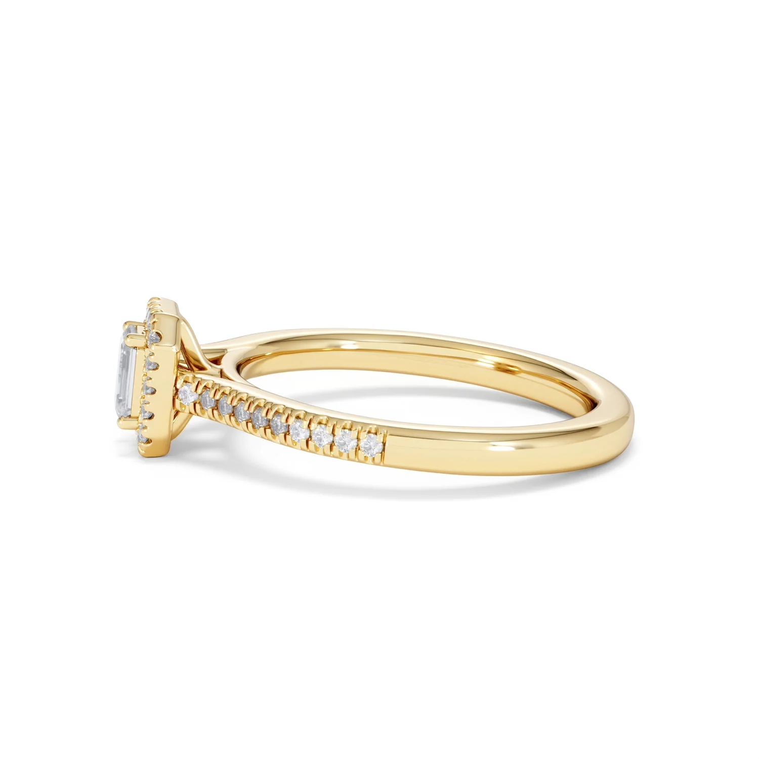 Lumia Emerald Cut Lab Diamond Halo Ring 0.50ct F/VS in 18K Gold Vermeil - Image 71