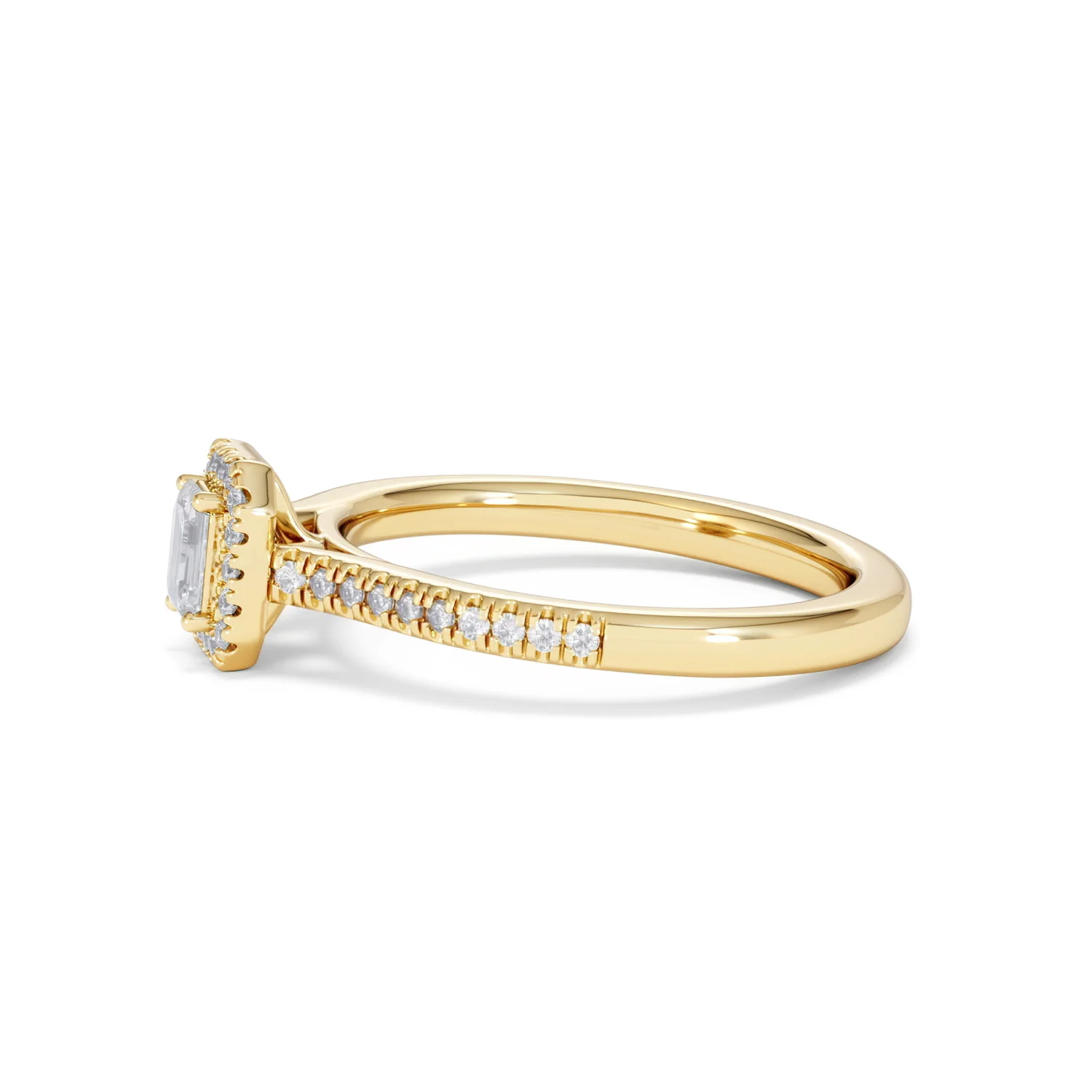 Lumia Emerald Cut Lab Diamond Halo Ring 0.50ct F/VS in 18K Gold Vermeil - Image 73
