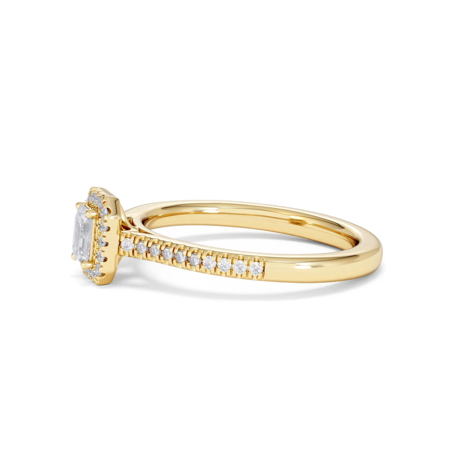 Lumia Emerald Cut Lab Diamond Halo Ring 0.50ct F/VS in 18K Gold Vermeil - Image 74
