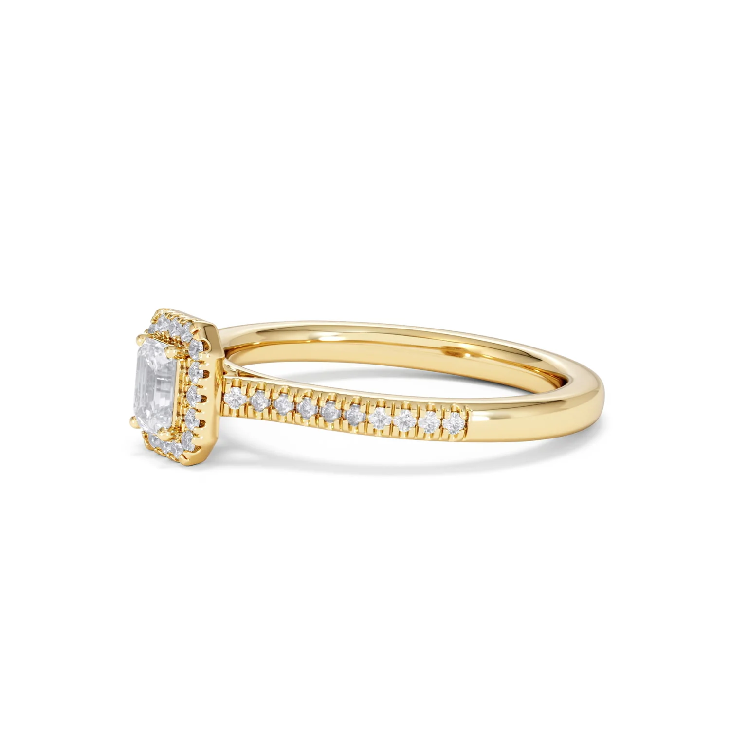 Lumia Emerald Cut Lab Diamond Halo Ring 0.50ct F/VS in 18K Gold Vermeil - Image 77