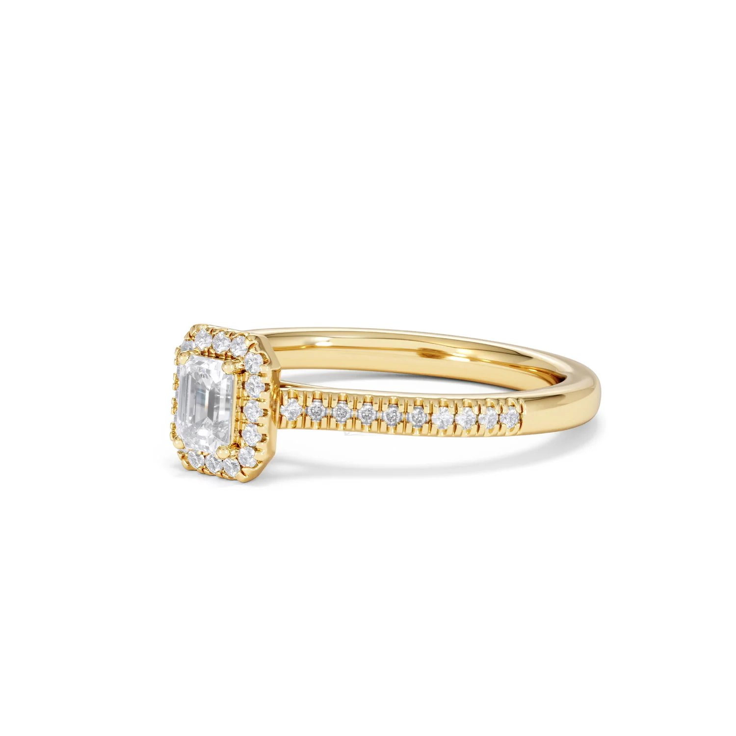 Lumia Emerald Cut Lab Diamond Halo Ring 0.50ct F/VS in 18K Gold Vermeil - Image 81