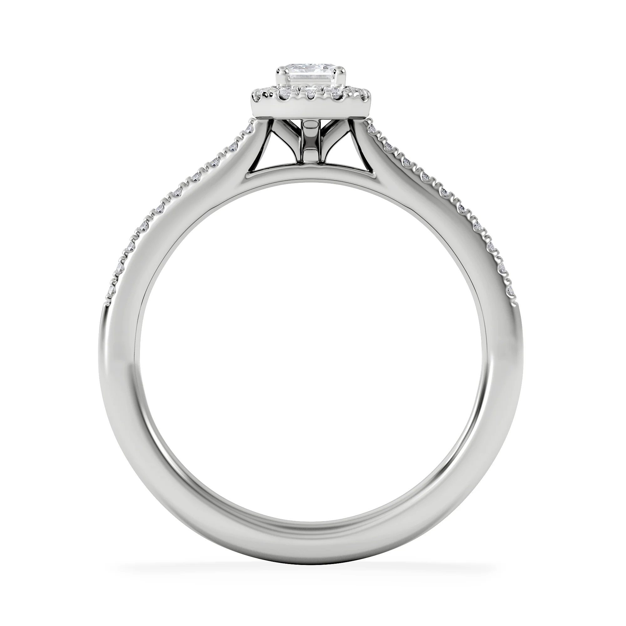 Lumia Emerald Cut Lab Diamond Halo Ring 0.50ct F/VS in 925 Silver - Image 3