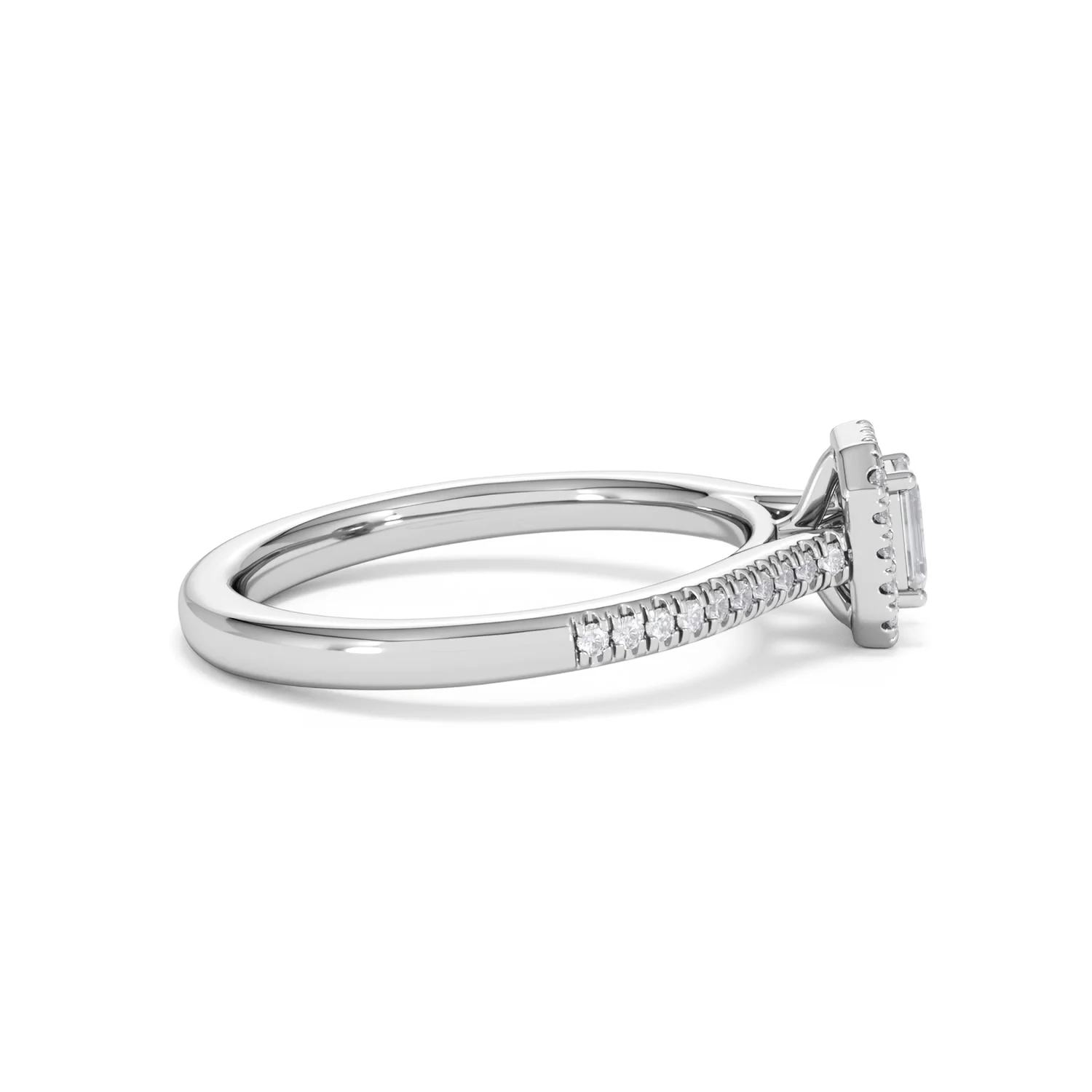 Lumia Emerald Cut Lab Diamond Halo Ring 0.50ct F/VS in 925 Silver - Image 30