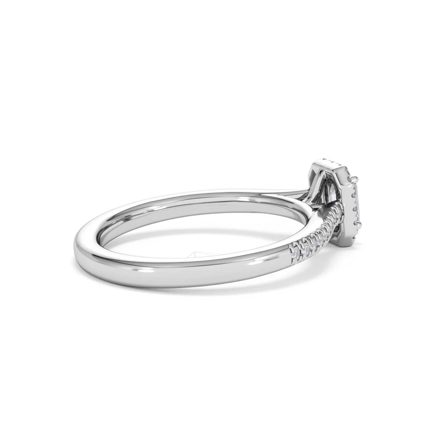 Lumia Emerald Cut Lab Diamond Halo Ring 0.50ct F/VS in 925 Silver - Image 36